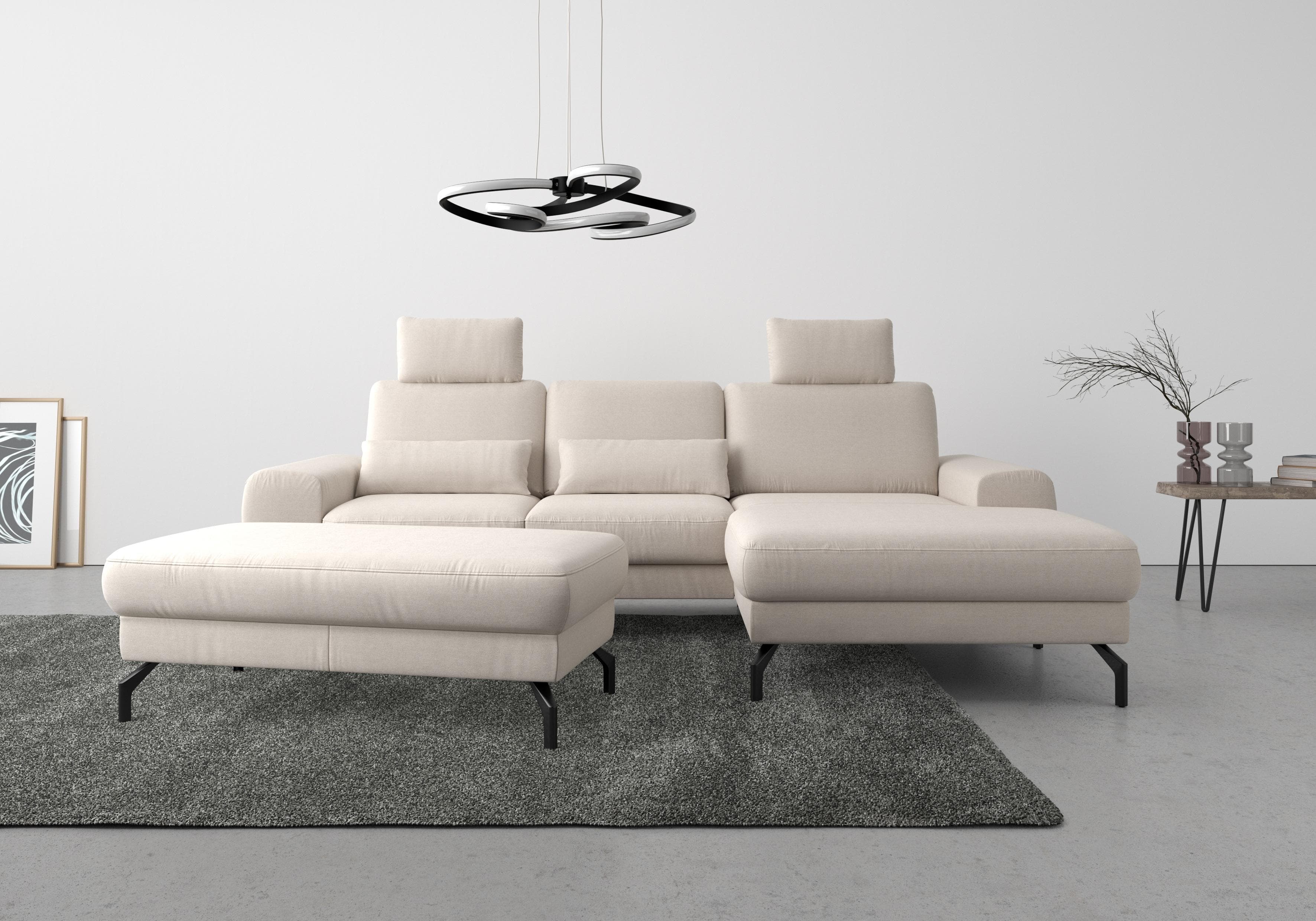 Sit & More Ecksofa Cinturo L-Form Grau Federkern