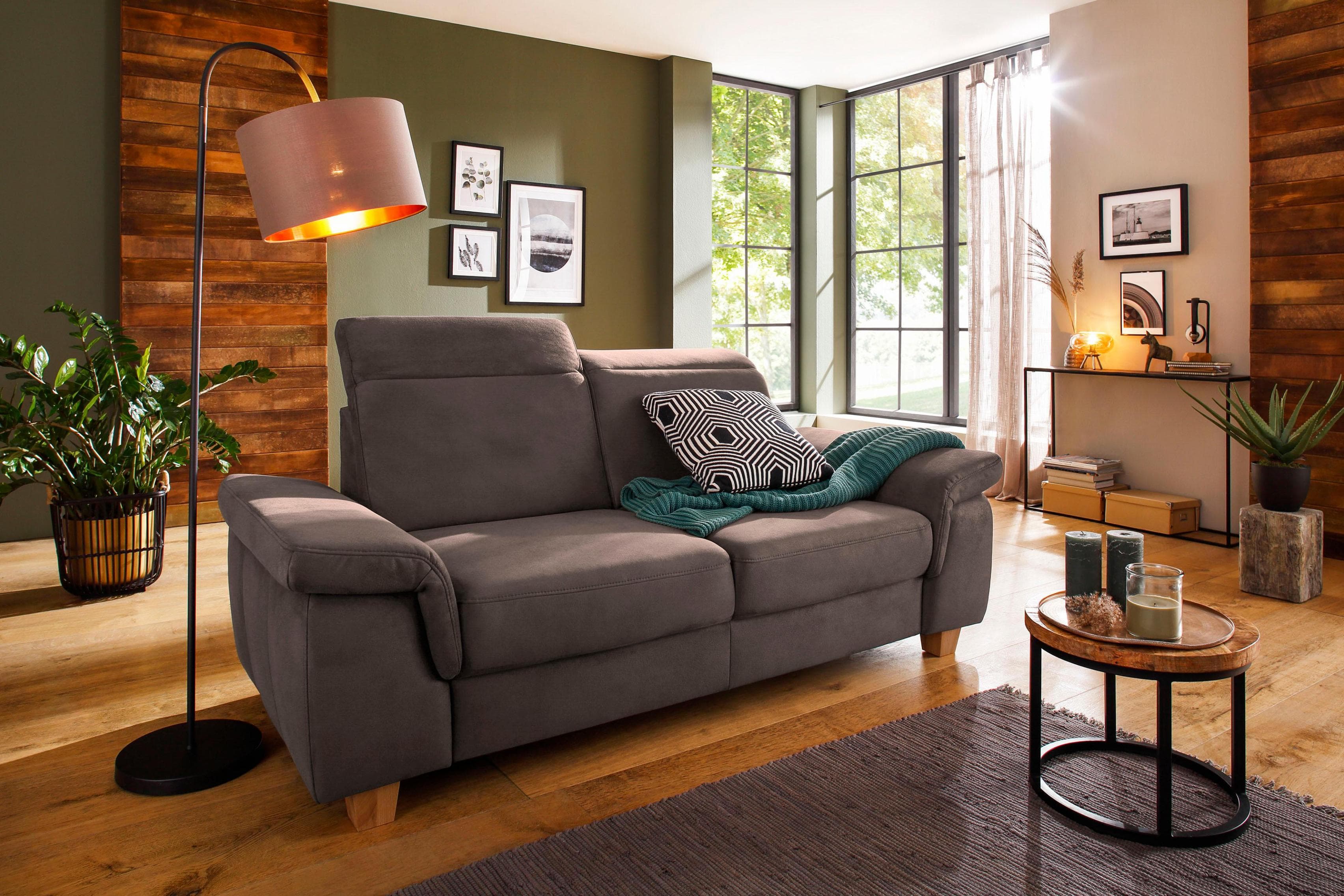HOME AFFAIRE Dalia 2,5-Sitzer Sofa Nussbraun Luxus-Microfaser