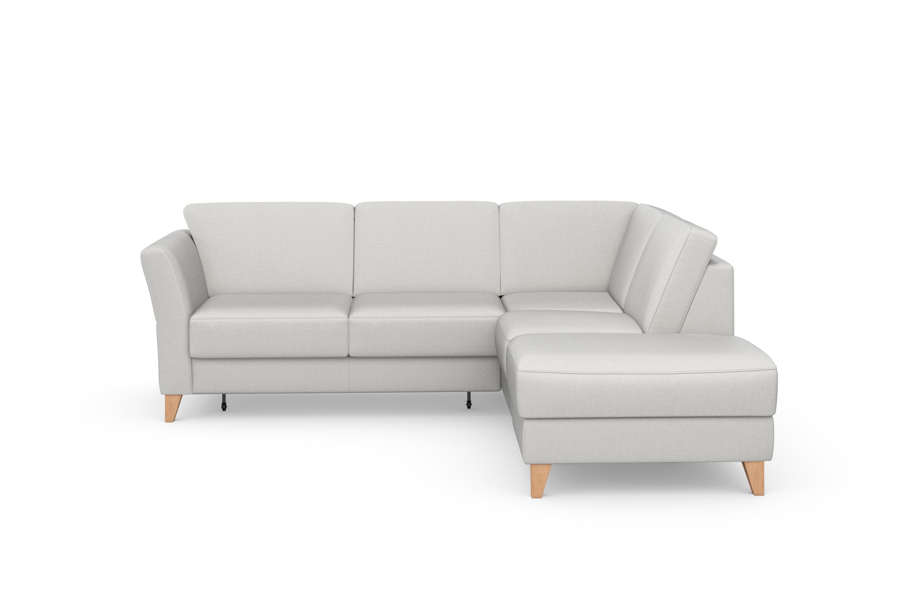 SIT & MORE Ecksofa Visby L-Form hellgrau mit Bettfunktion