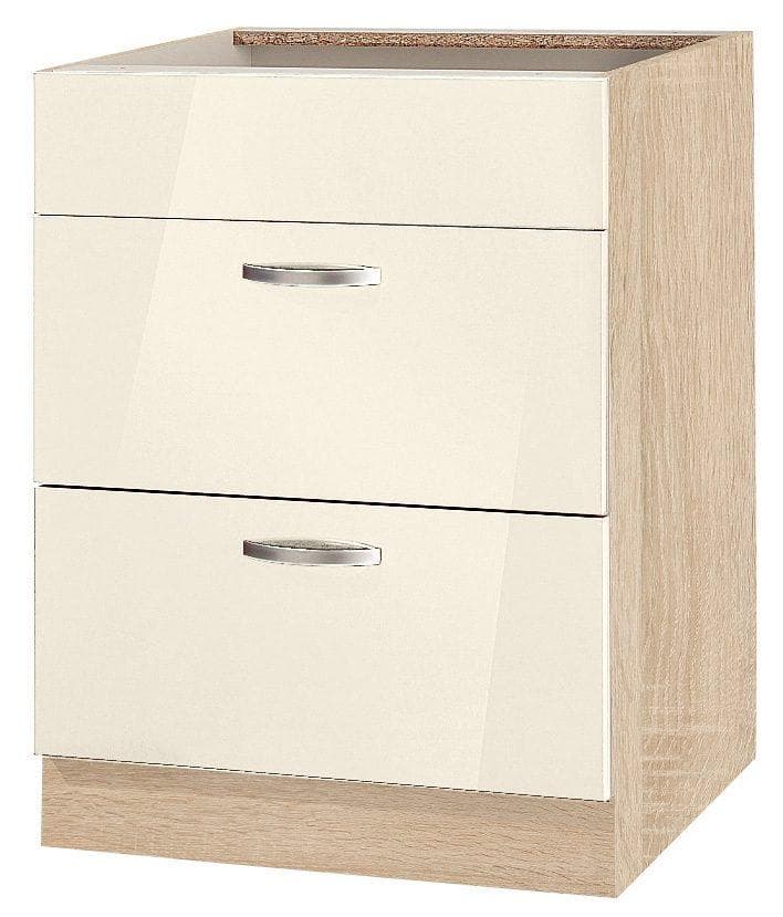 Wiho Küchen Unterschrank Flexi 60cm Magnolia Sonoma Eiche