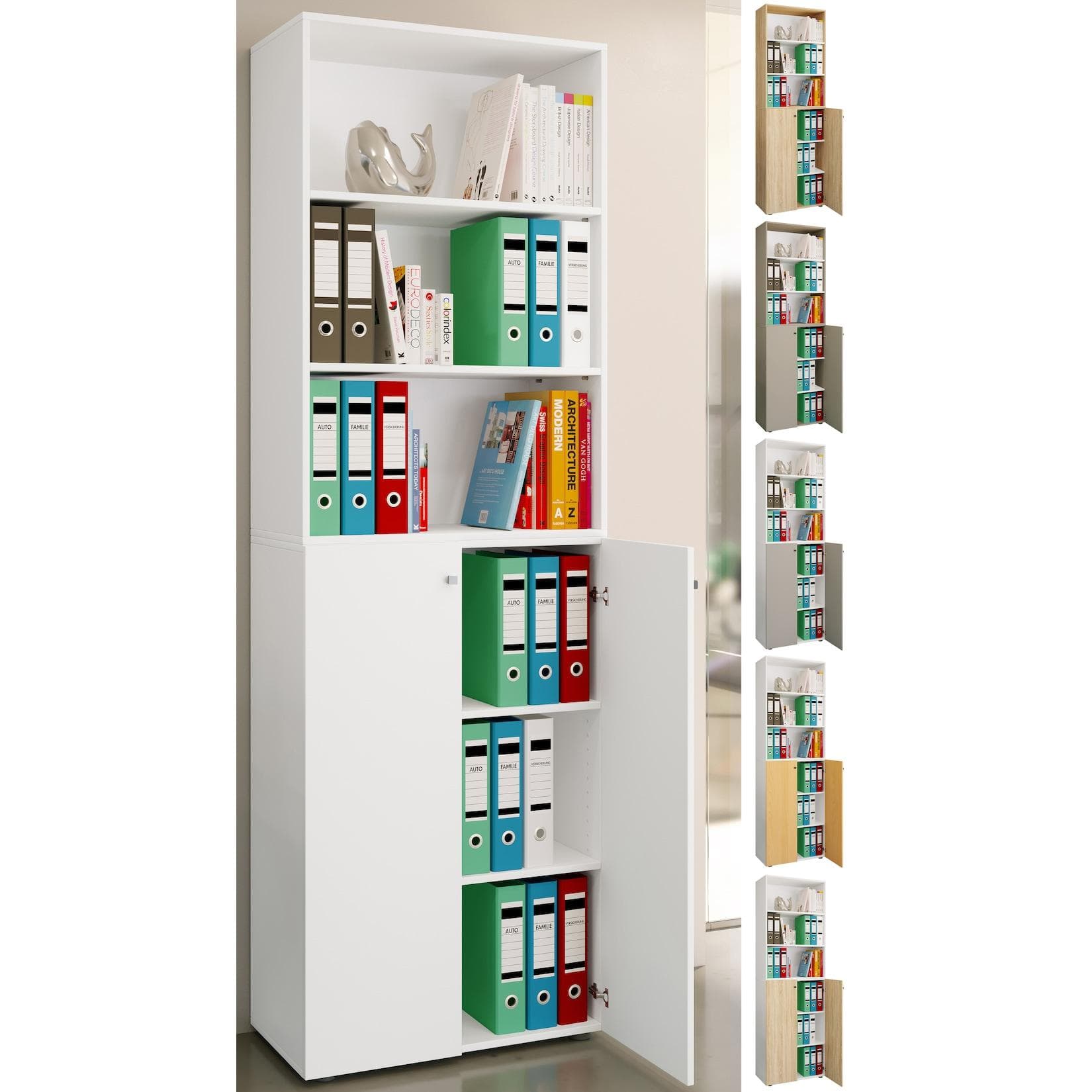 VCM Aktenschrank Lona 6fach Braun Sonoma-Eiche Modern