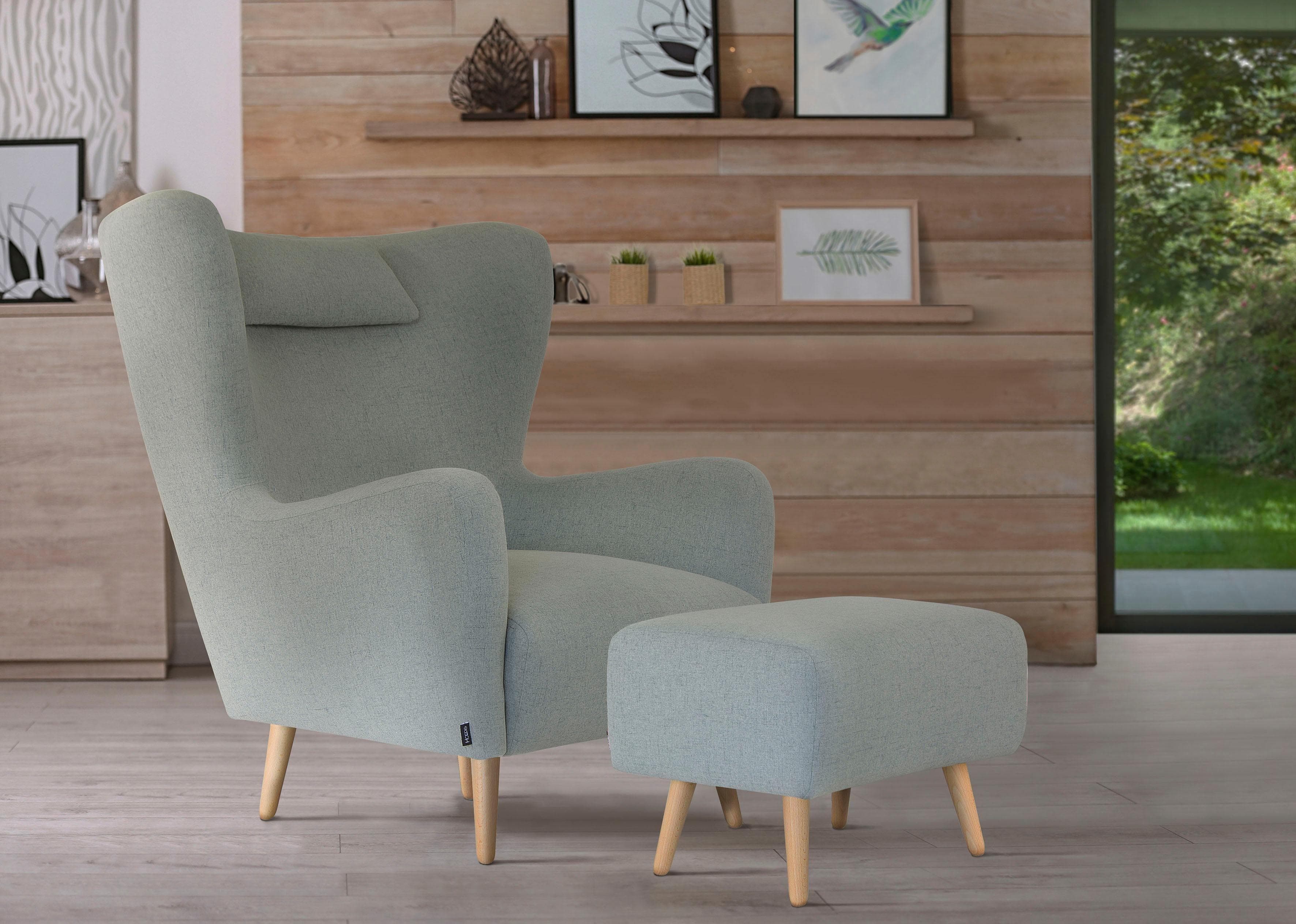 Home Affaire Ohrensessel Telford mit Hocker Mint