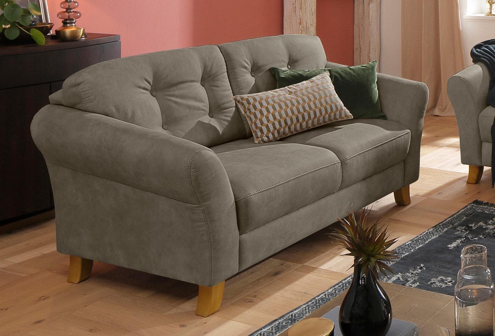 Home Affaire 3-Sitzer Sofa Trondheim Taupe Lederoptik