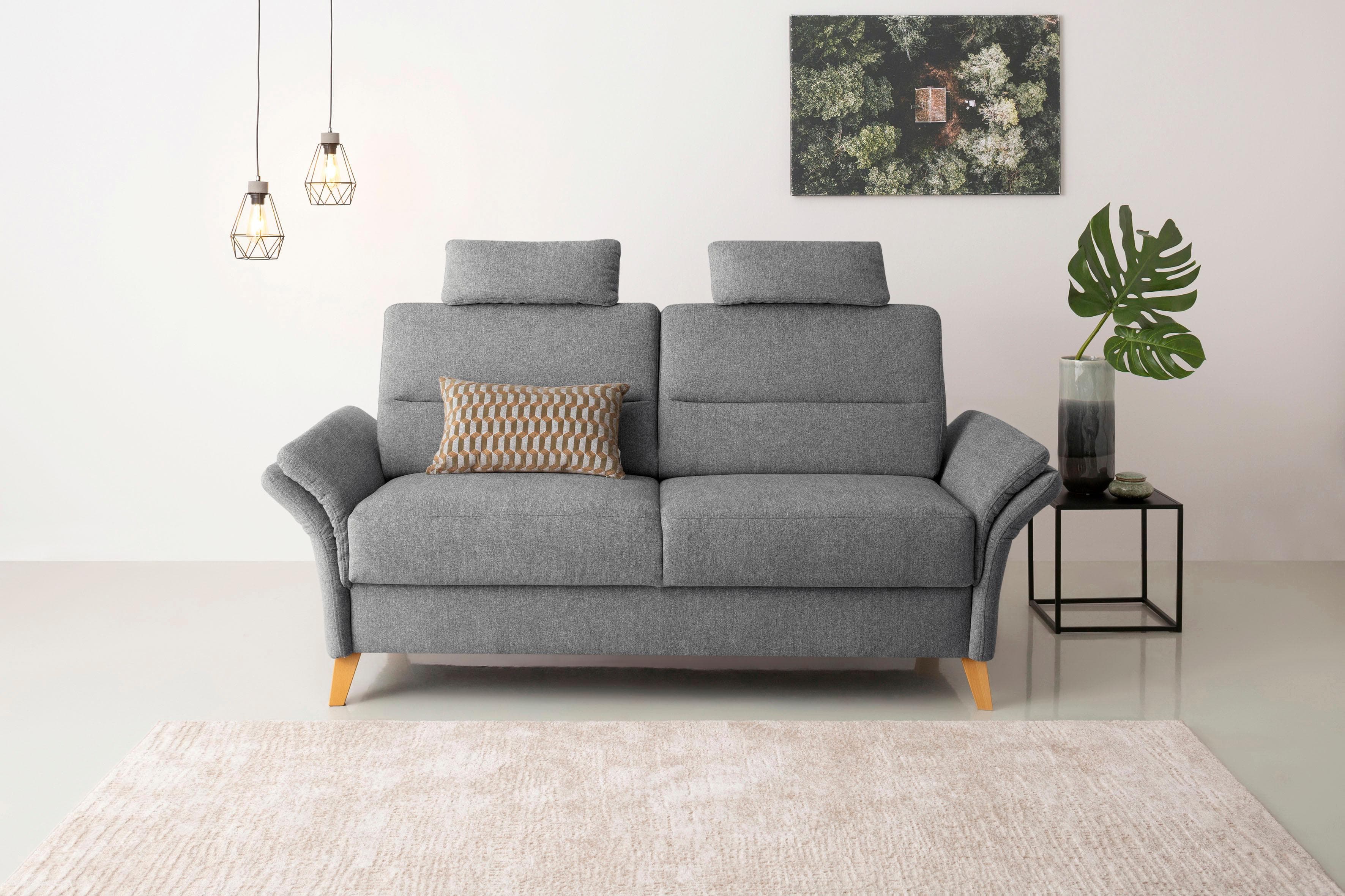 Home Affaire Westerland 3-Sitzer Sofa Grau Polyester