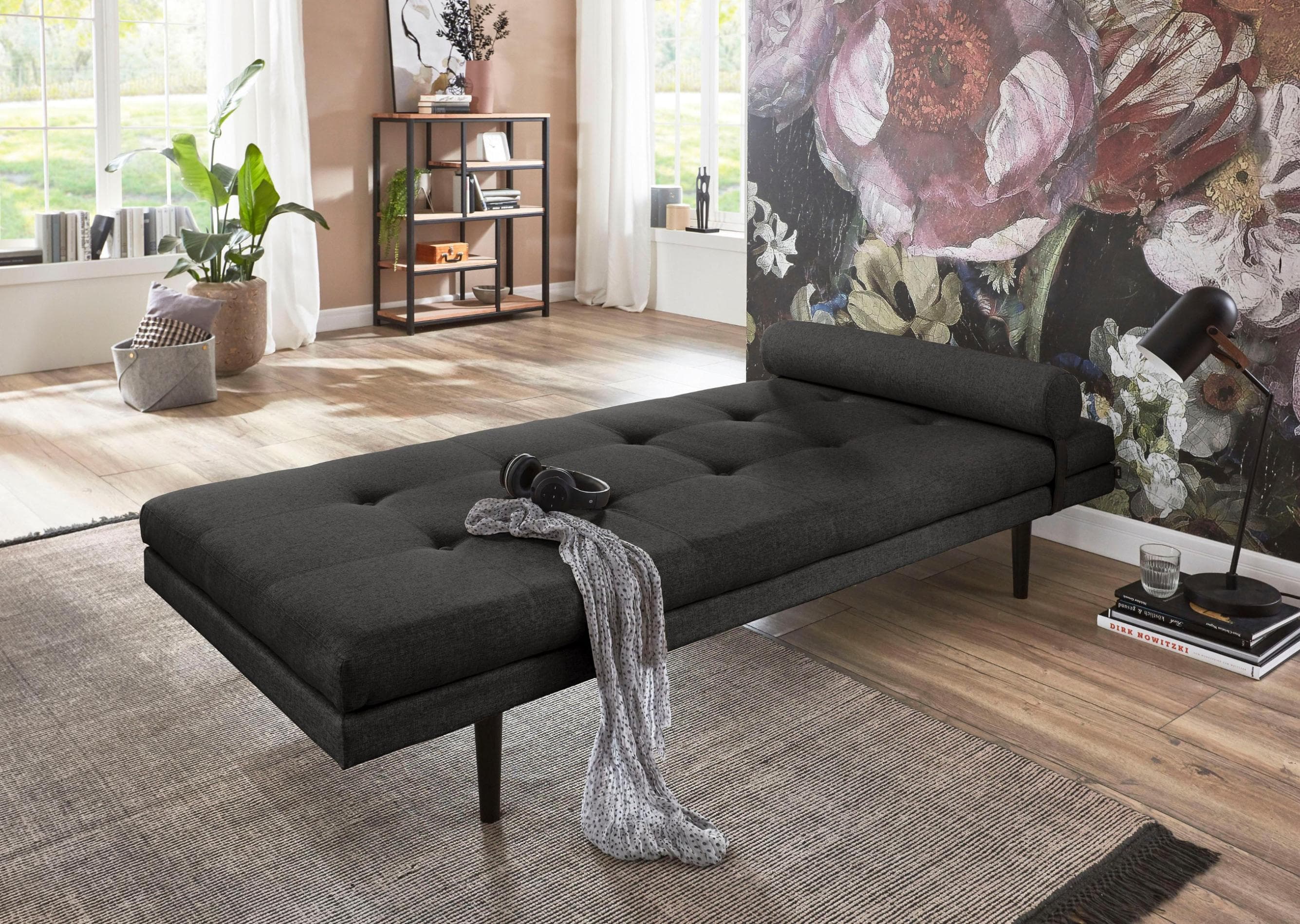 ATLANTIC HOME COLLECTION Chaiselongue Bergen Schwarz Japanisch