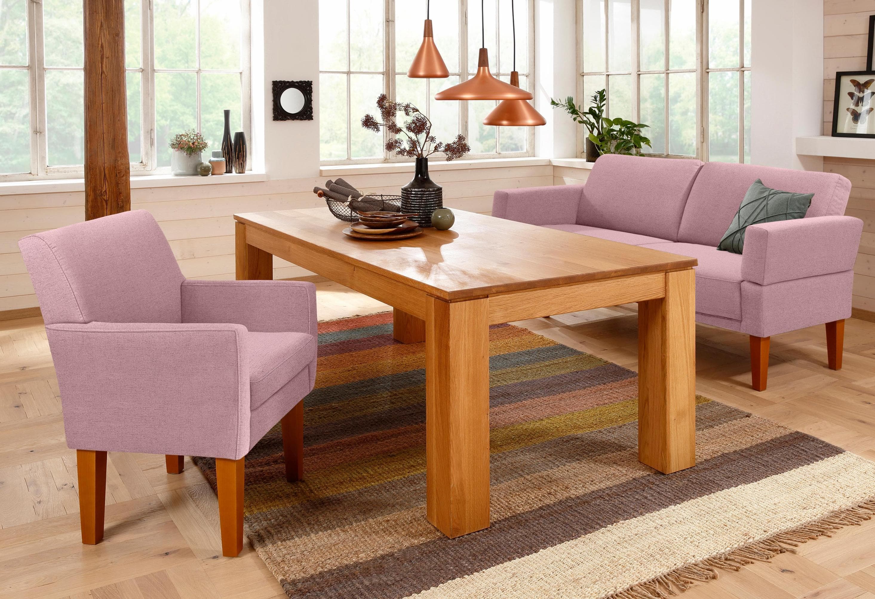 HOME AFFAIRE Sofa Fehmarn Rosa Flamingo 2,5-Sitzer