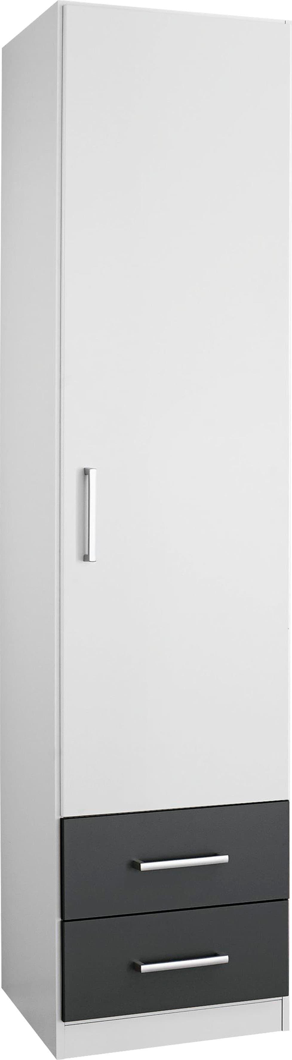 Rauch Albero Kleiderschrank Weiß/Graumetallic mit 2 Schubladen