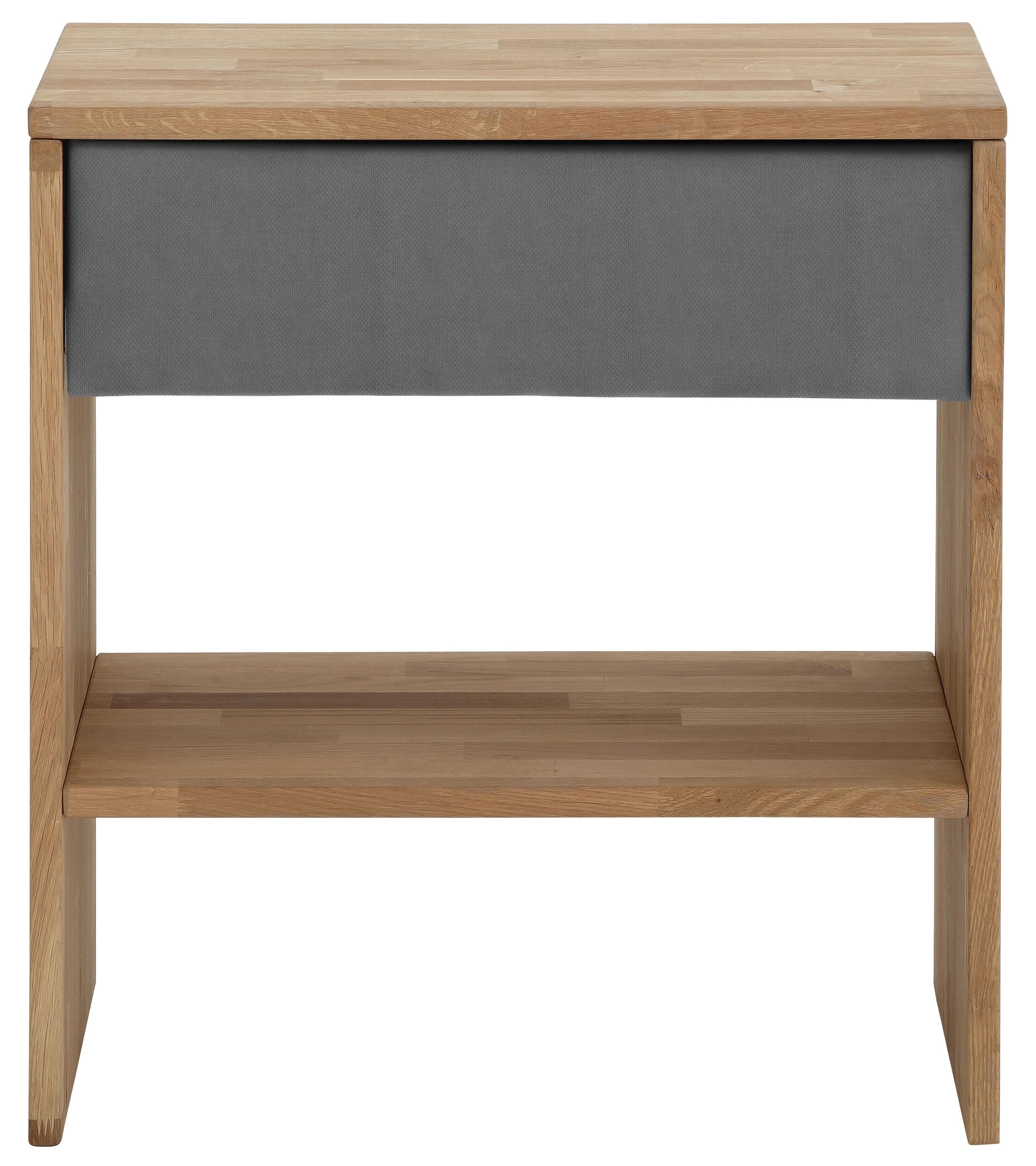 HOME AFFAIRE Nachttisch Cavan Massivholz Eiche Grau Braun