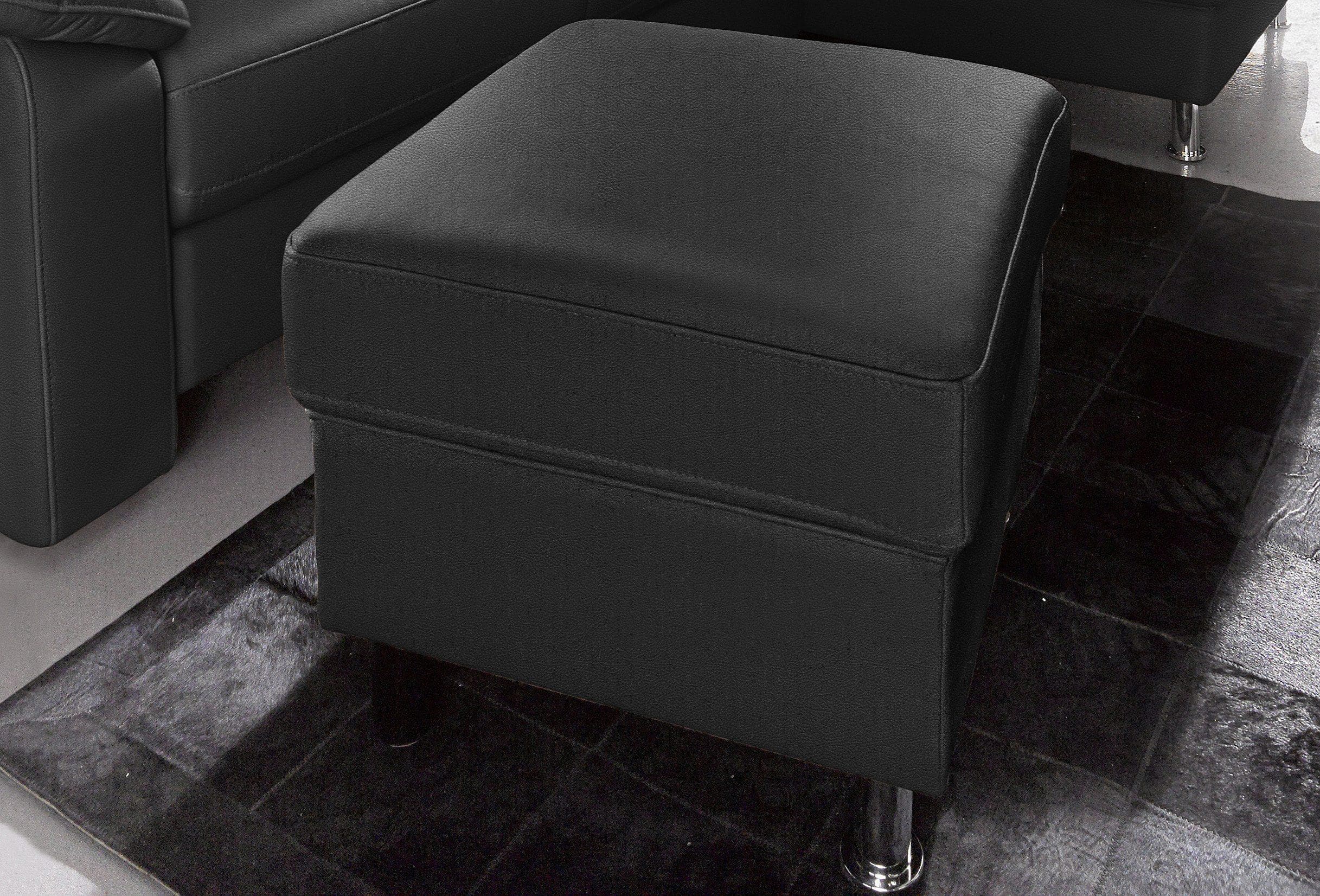 SIT & MORE Hocker Top Ascara Schwarz Leder Microfaser Polsterhocker