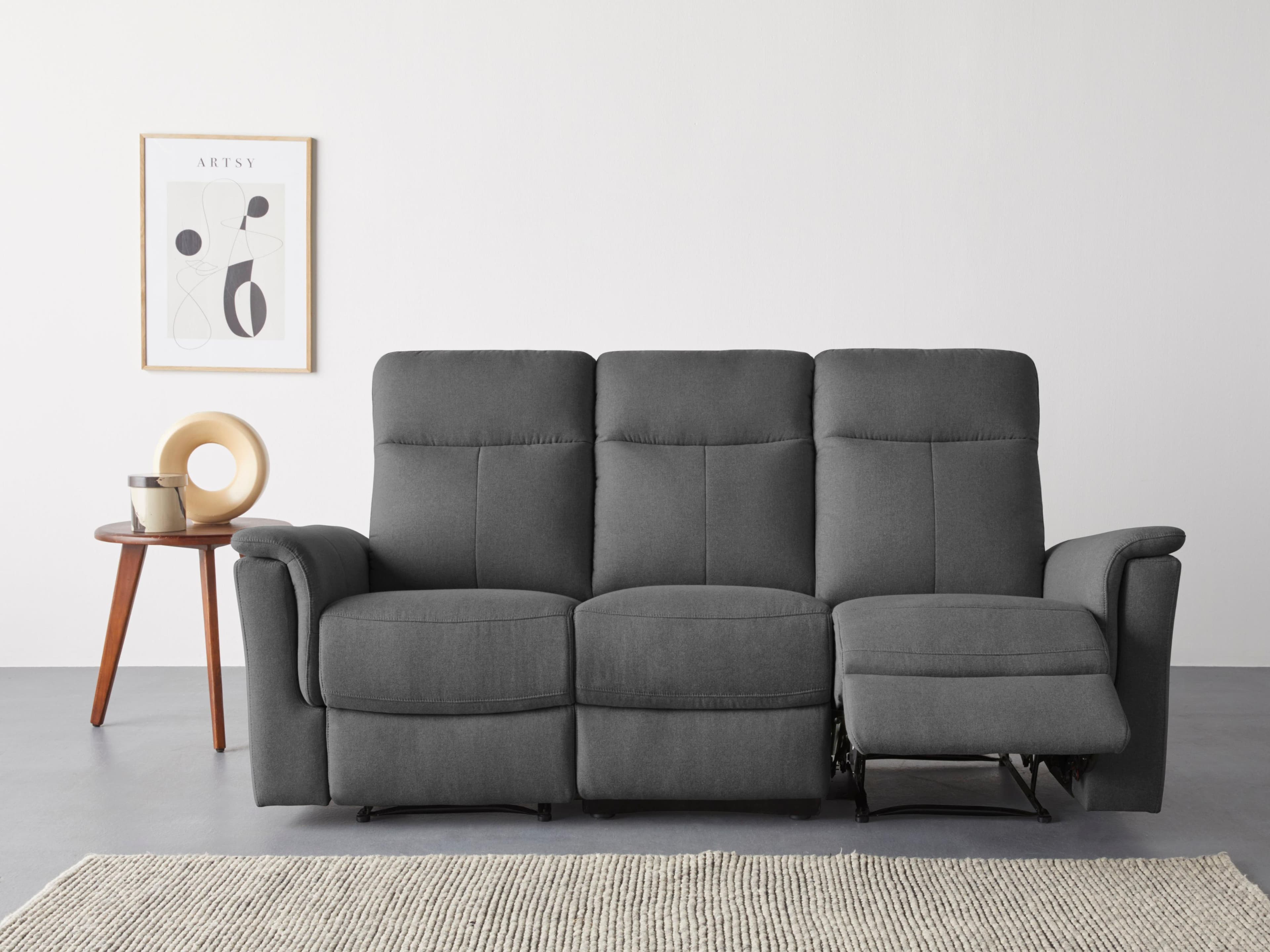 HOME AFFAIRE Southbrook 3-Sitzer Sofa Relaxfunktion Anthrazit