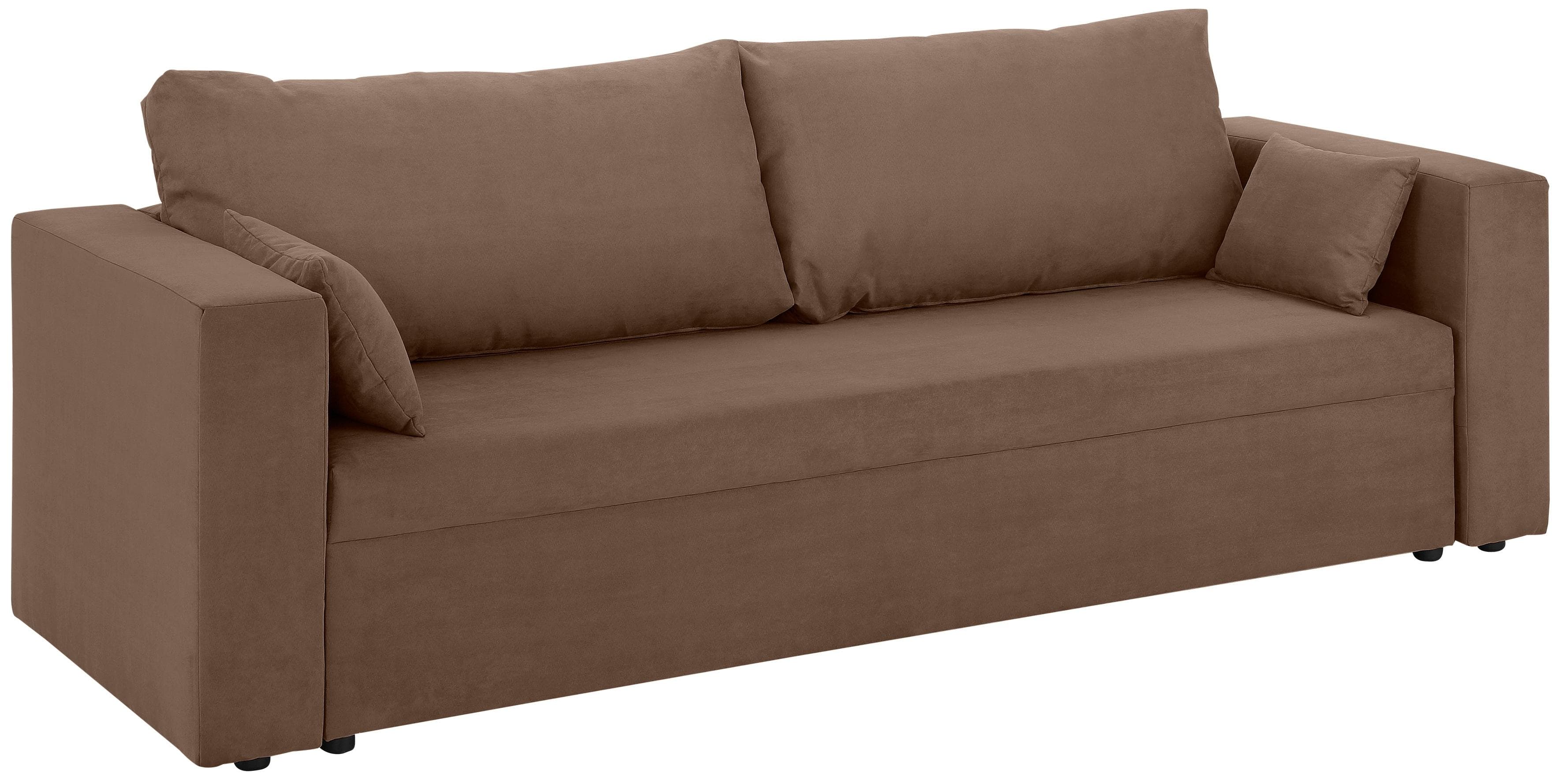 HOME AFFAIRE Pur 3-Sitzer Sofa mit Bettfunktion Braun
