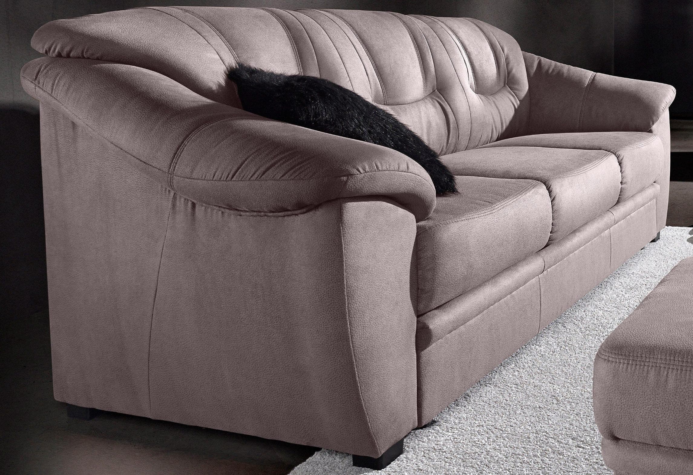 SIT & MORE Safira 3-Sitzer Sofa mit Bettfunktion Grau