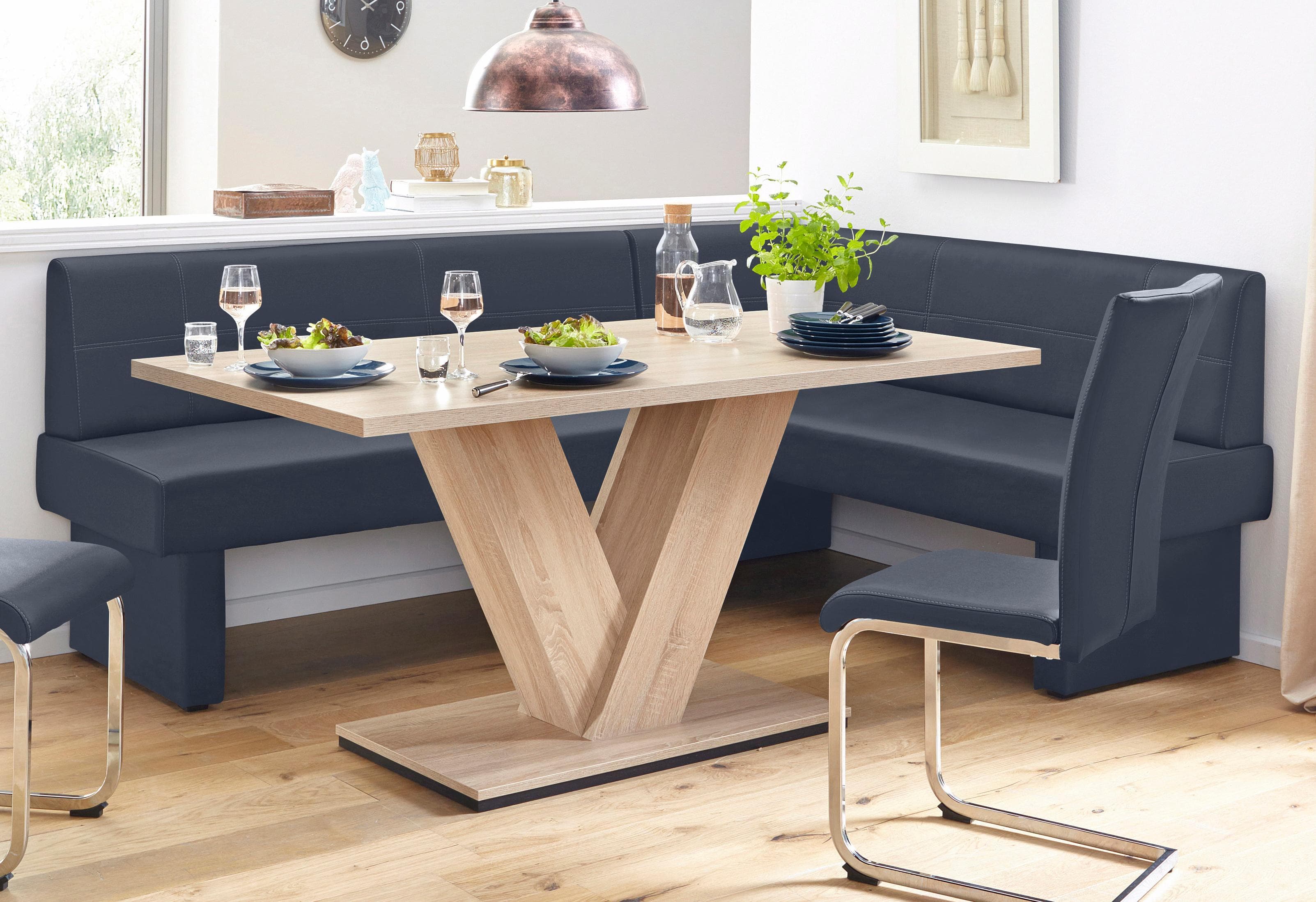 Home Affaire Eckbank Blau Kunstleder Gepolstert