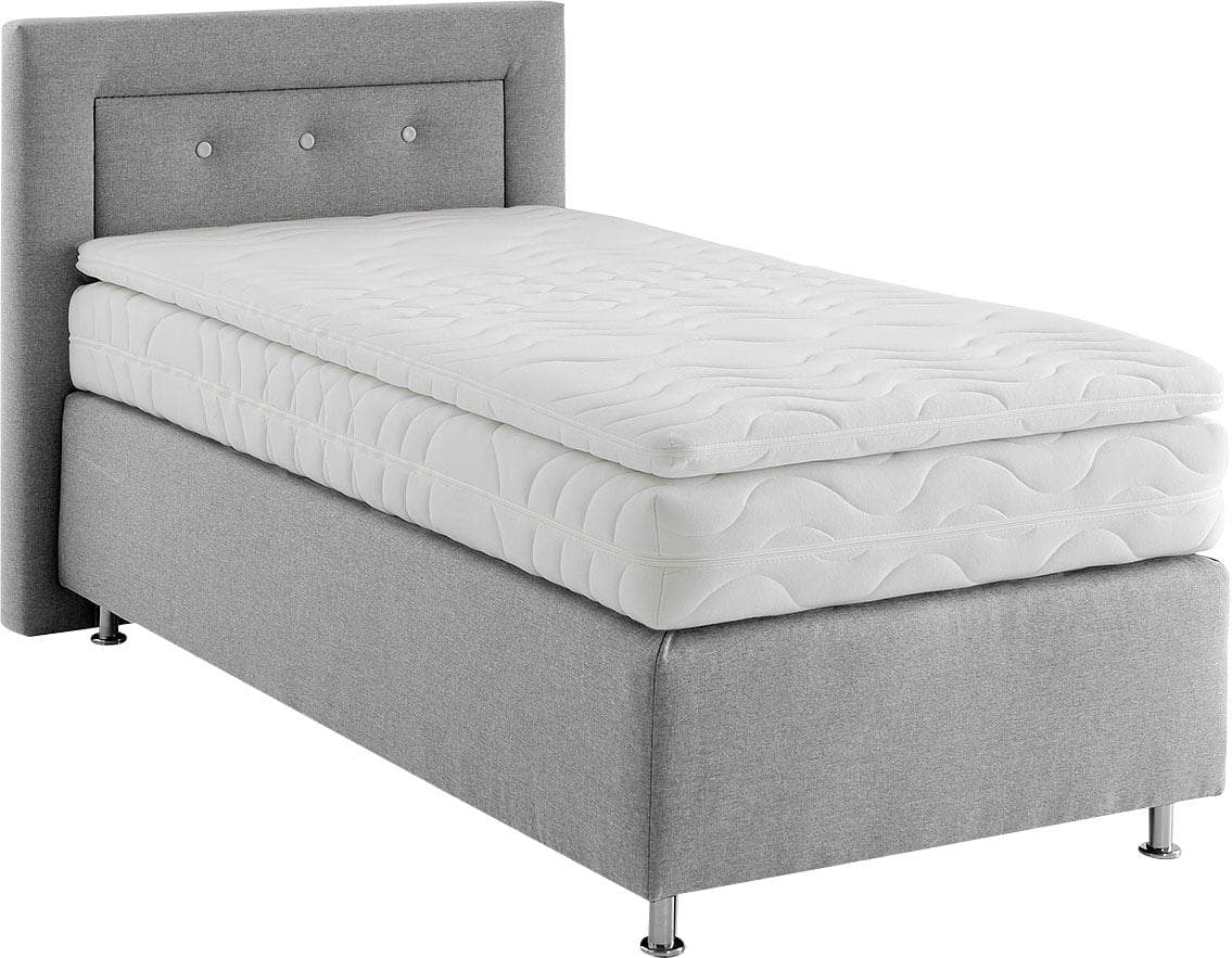 Westfalia Schlafkomfort Boxspringbett Grau Polyester