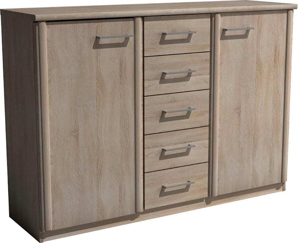 WIEMANN Meran Kombikommode Beige Eiche-sägerau 5 Schubladen