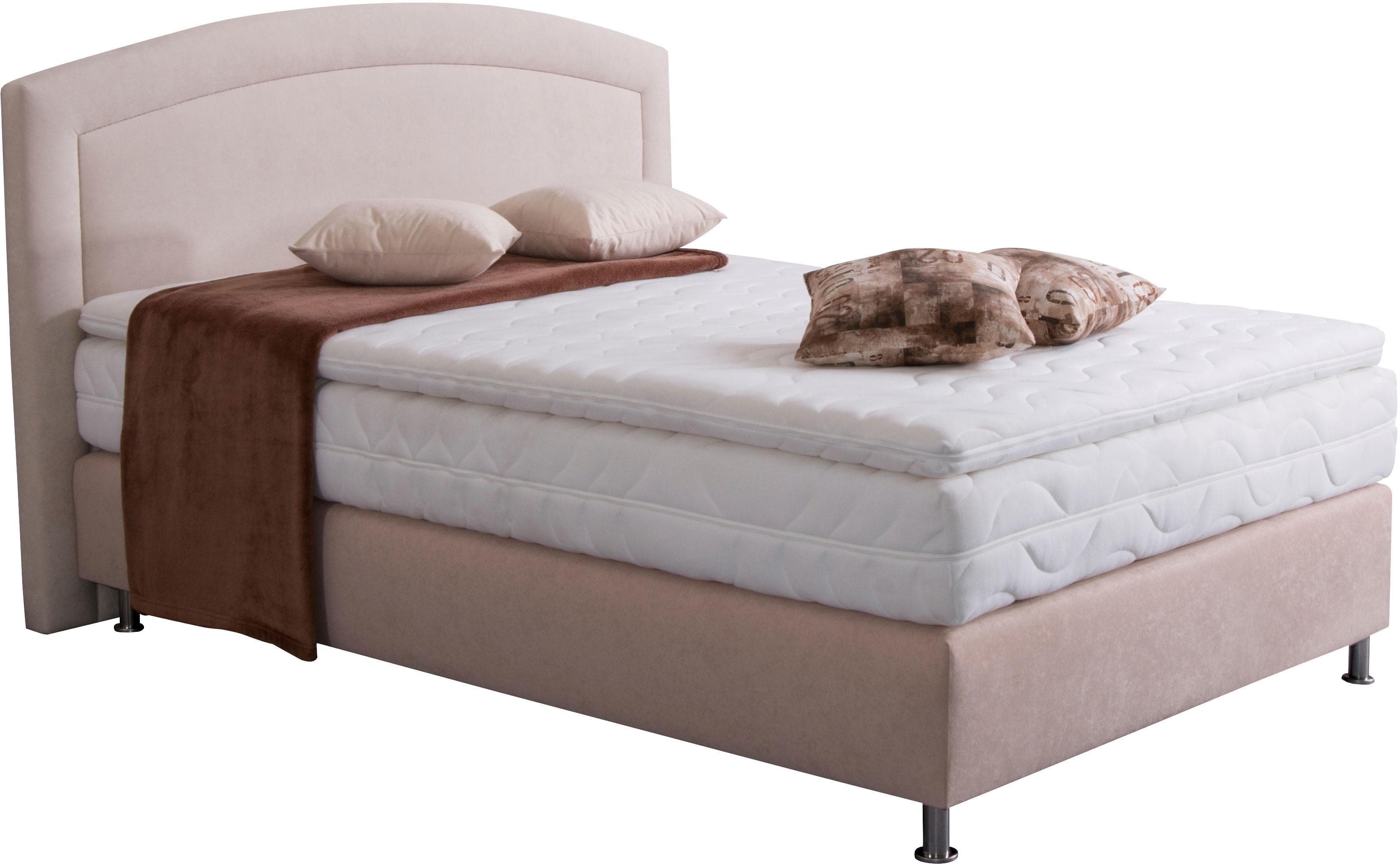 Westfalia Schlafkomfort Boxspringbett Beige mit Topper
