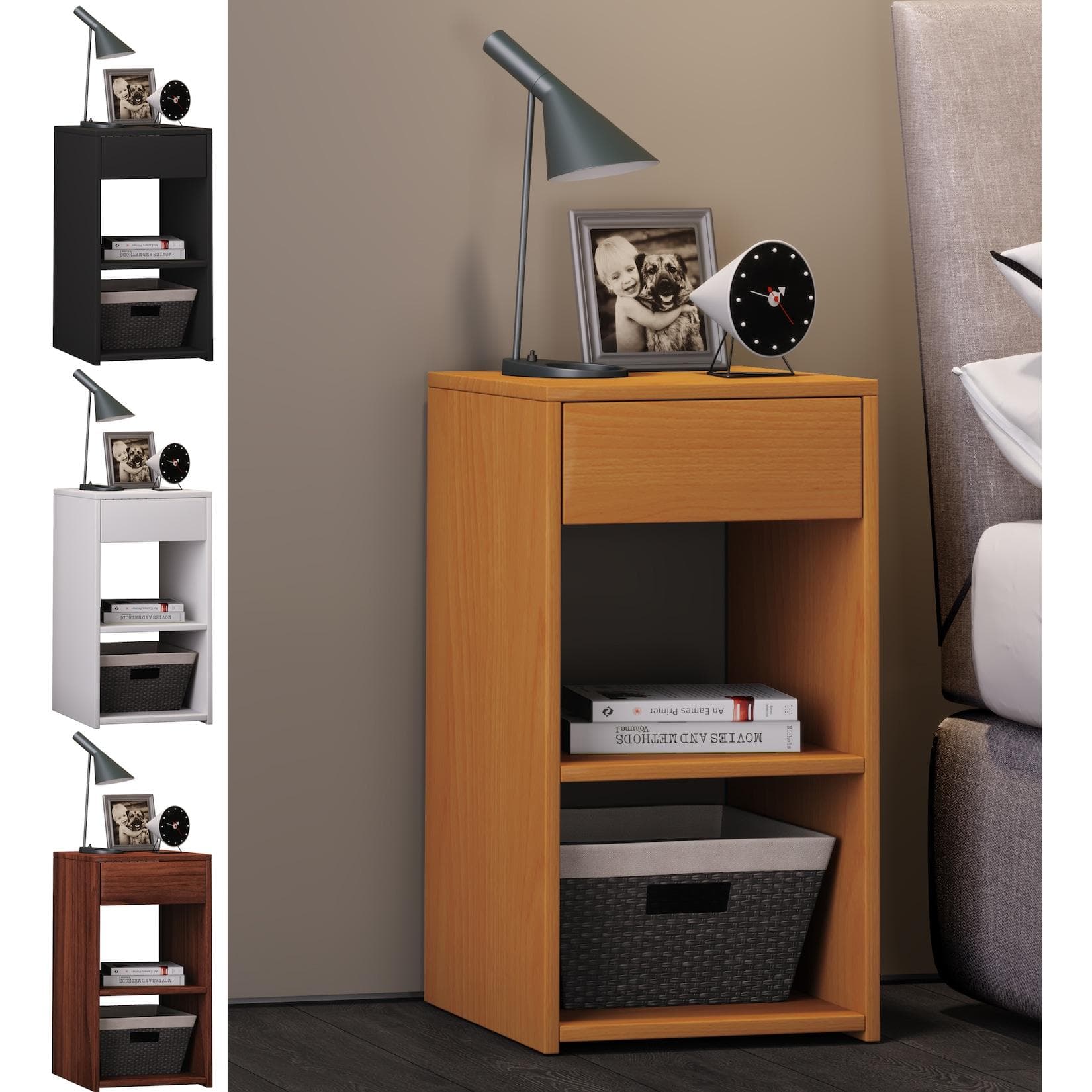VCM Nachttisch Sledo Maxi Braun Holzstruktur Schublade