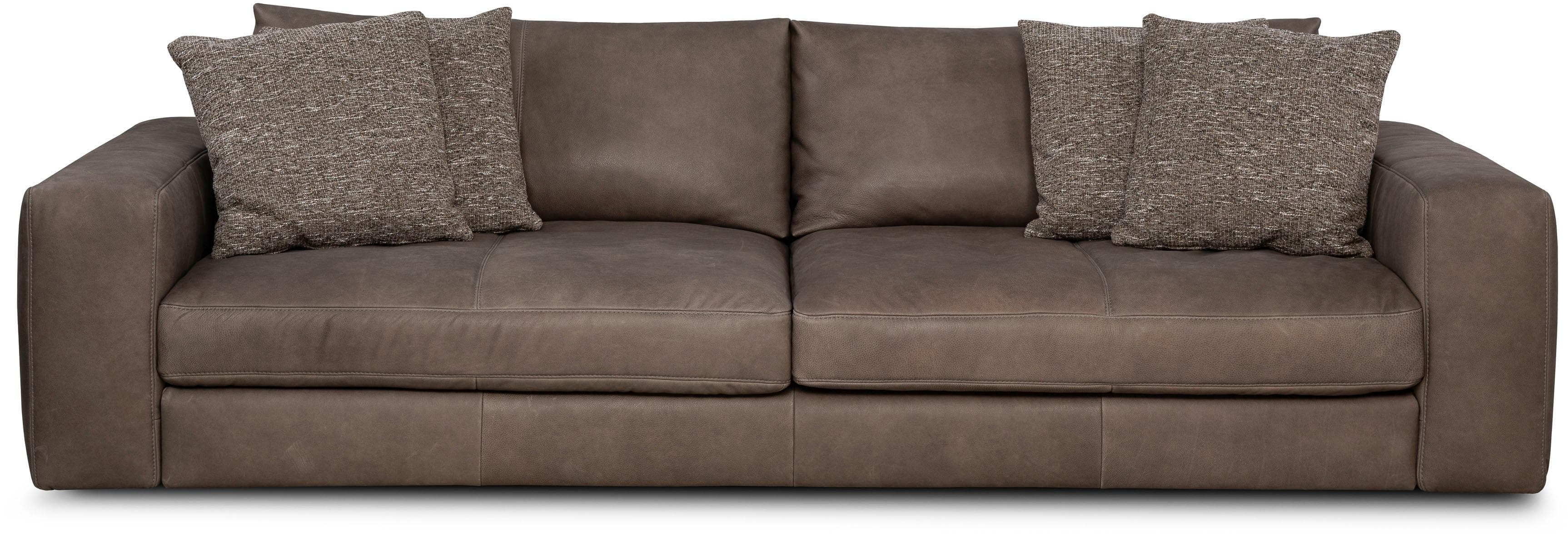 Big-Sofa DESIGNWERK Parma 100% Echtleder Braun 4-Sitzer