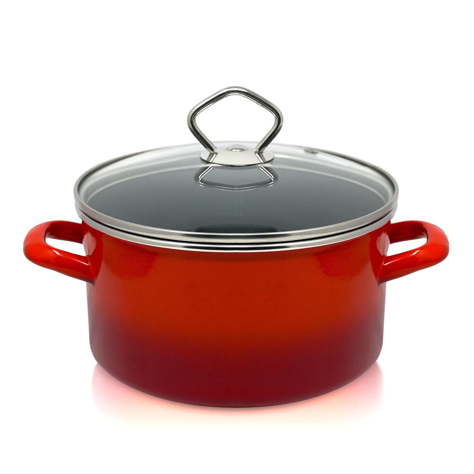 Karl Krüger Emaille Fleischtopf Rom mit Chromrand, Ø 20 cm, 3,0 l