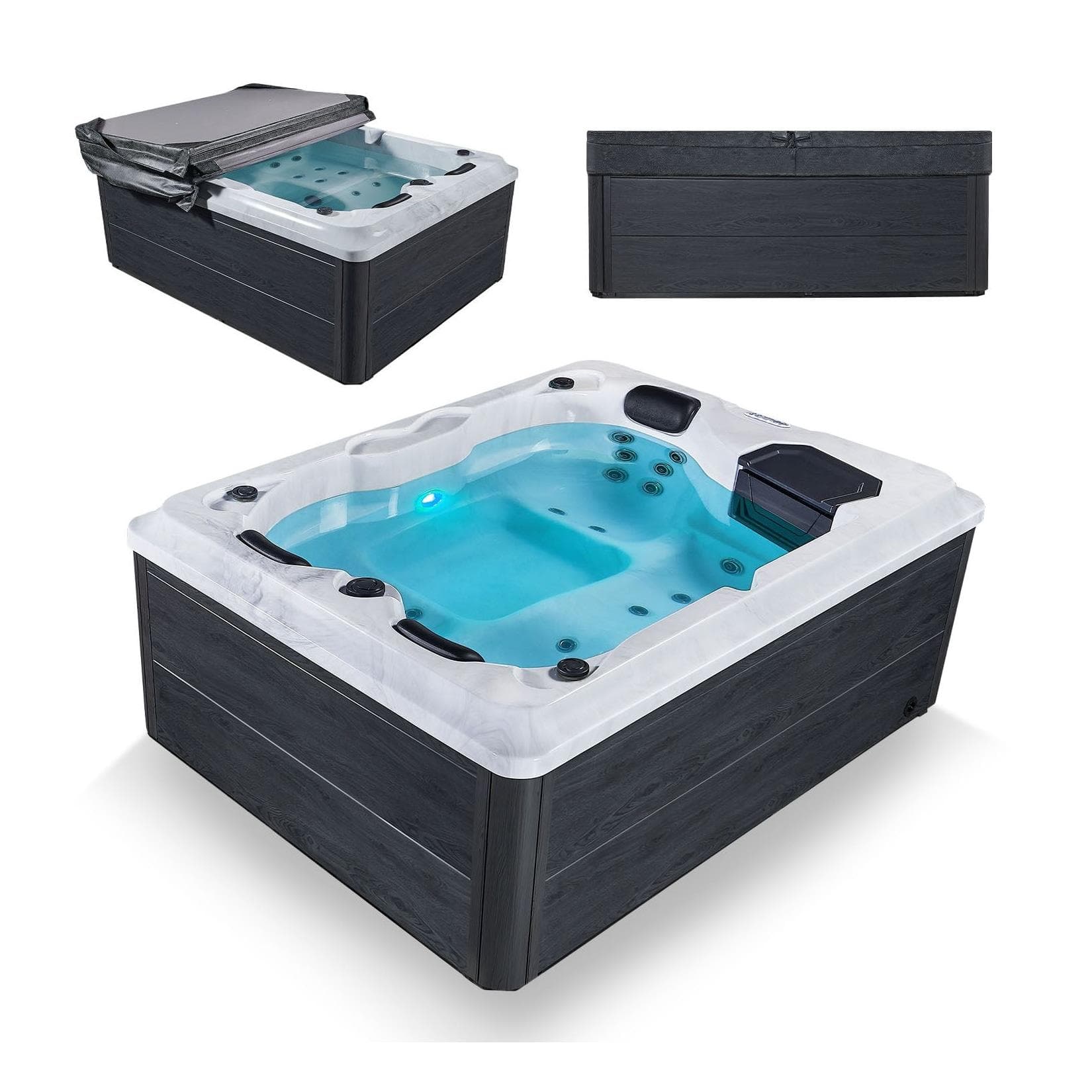 Artsauna Whirlpool Oasis Outdoor Spa mit 31 Massagedüsen und LED-Beleuchtung