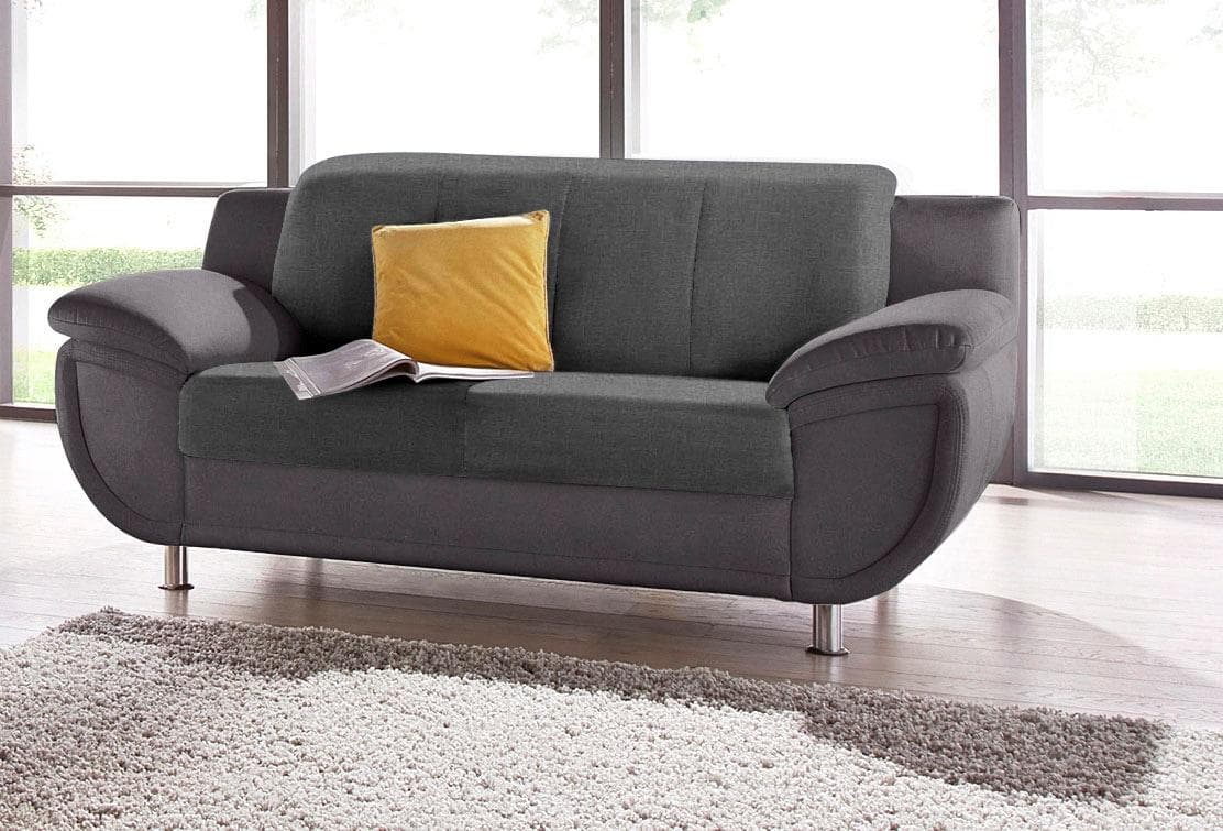TRENDMANUFAKTUR Rondo 3 2-Sitzer Sofa Grau mit Federkern
