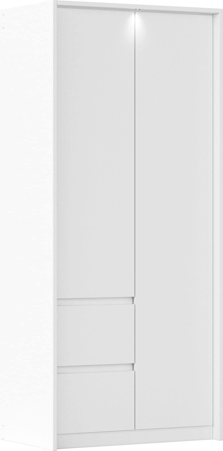 Rauch Mainz Drehtürenschrank Weiß mit Push-to-Open und LED