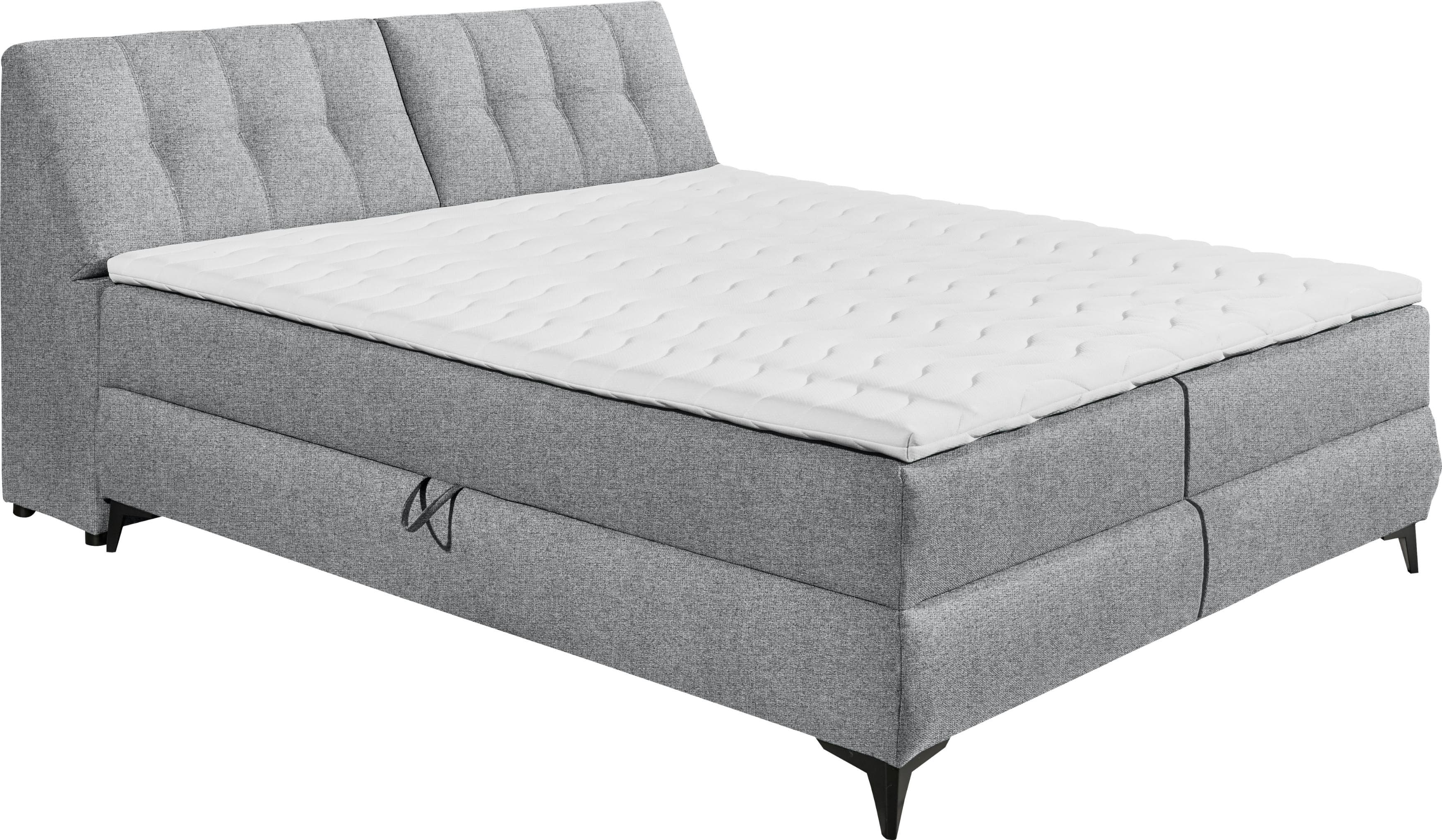 Boxbett Atlantis Grau mit Bettkasten und Stauraum