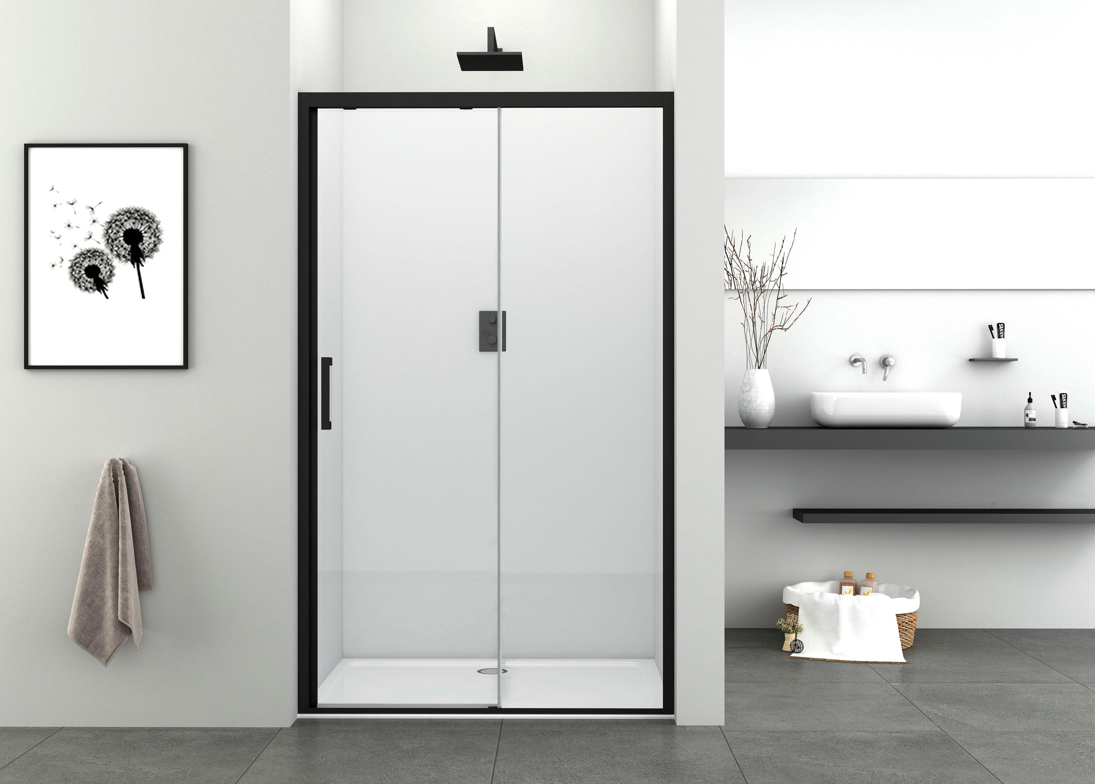 Dusch-Schiebetür SANOTECHNIK Elite Black Schwarz Soft Close