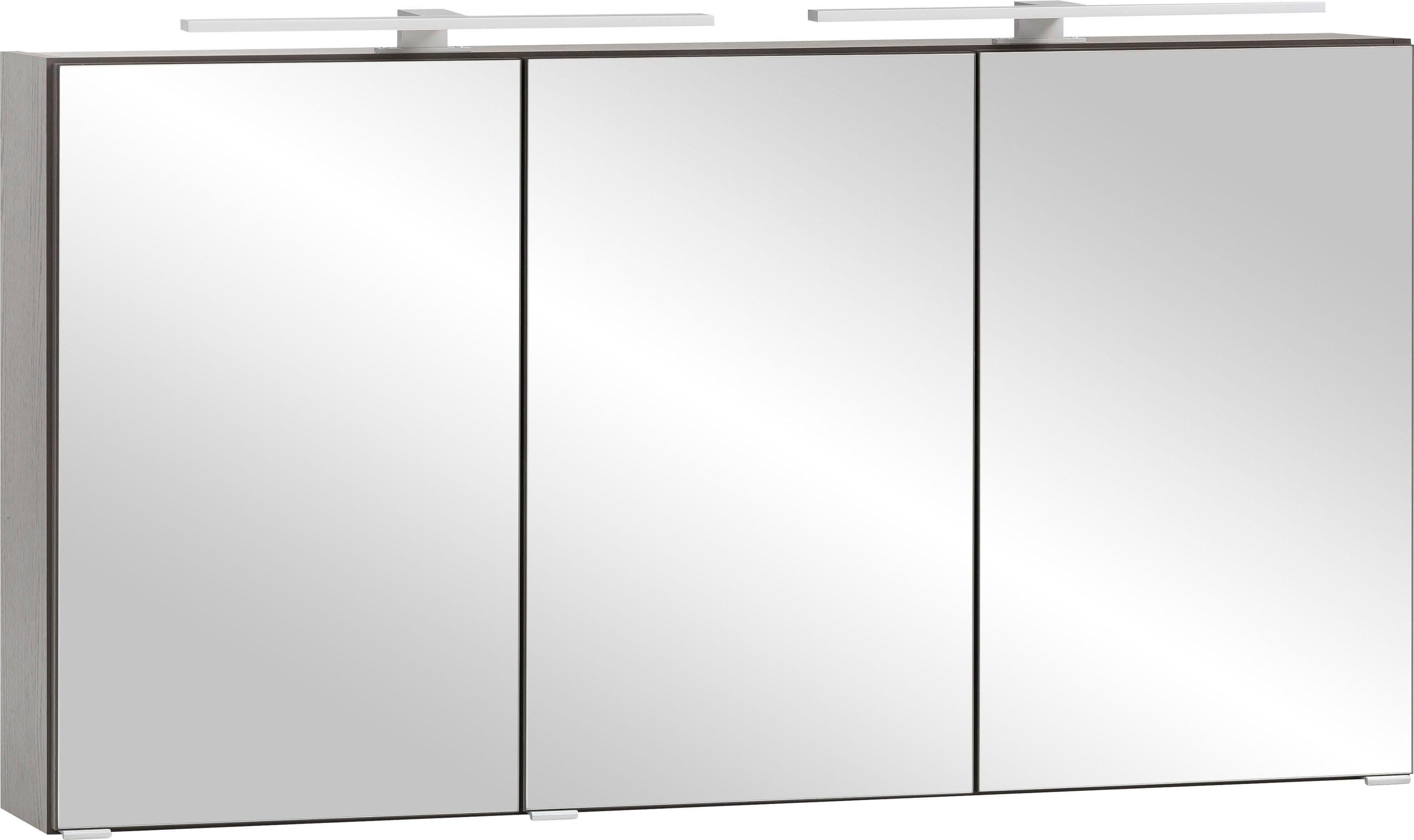 Welltime Spiegelschrank Lienz Grau mit LED-Beleuchtung