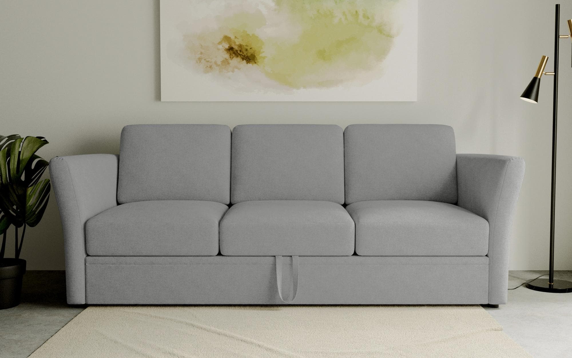 HOME AFFAIRE Lavars Schlafsofa 3-Sitzer Grau mit Bettfunktion