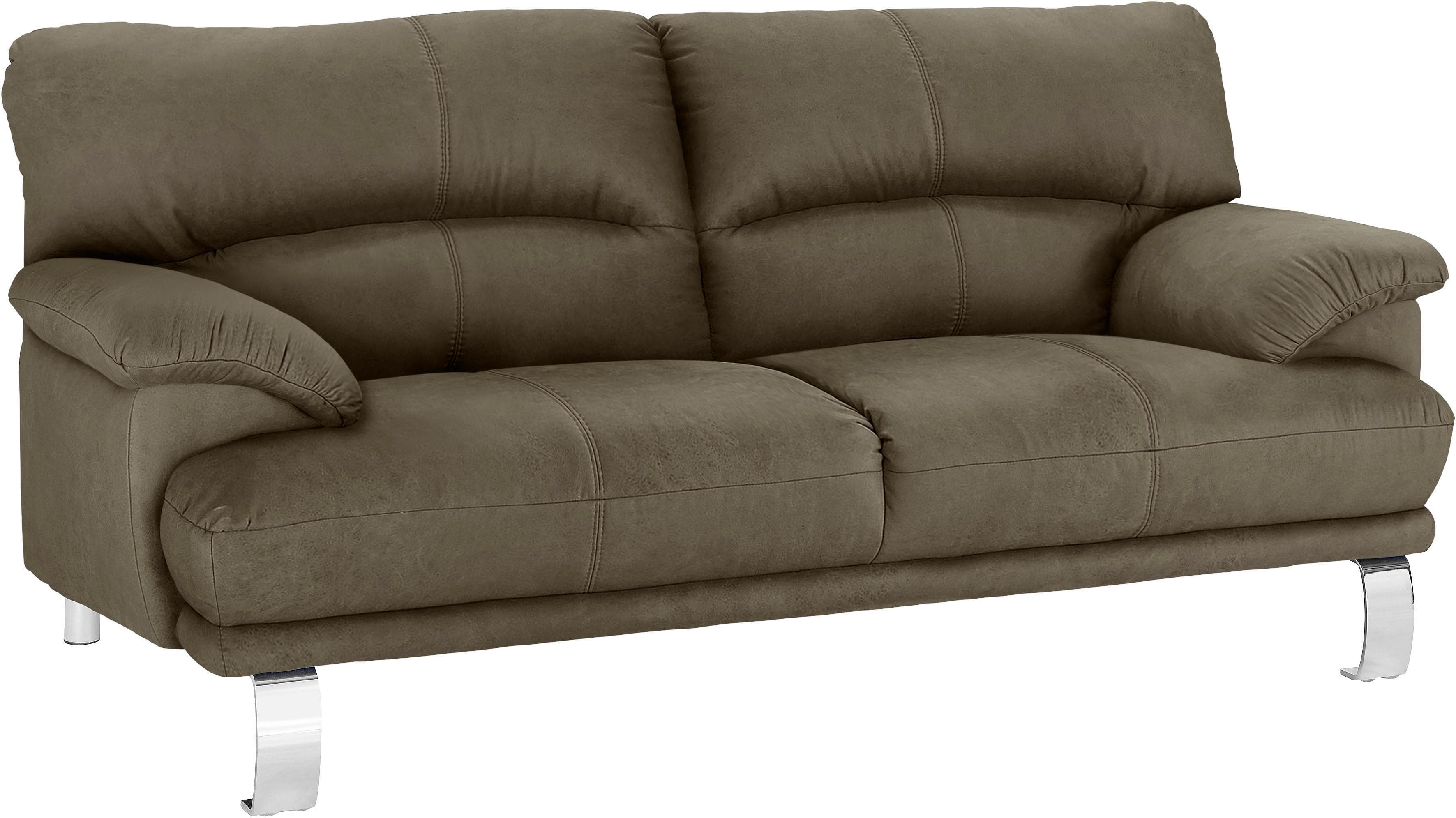 TRENDMANUFAKTUR 3-Sitzer Sofa Cecilia II Braun Microfaser