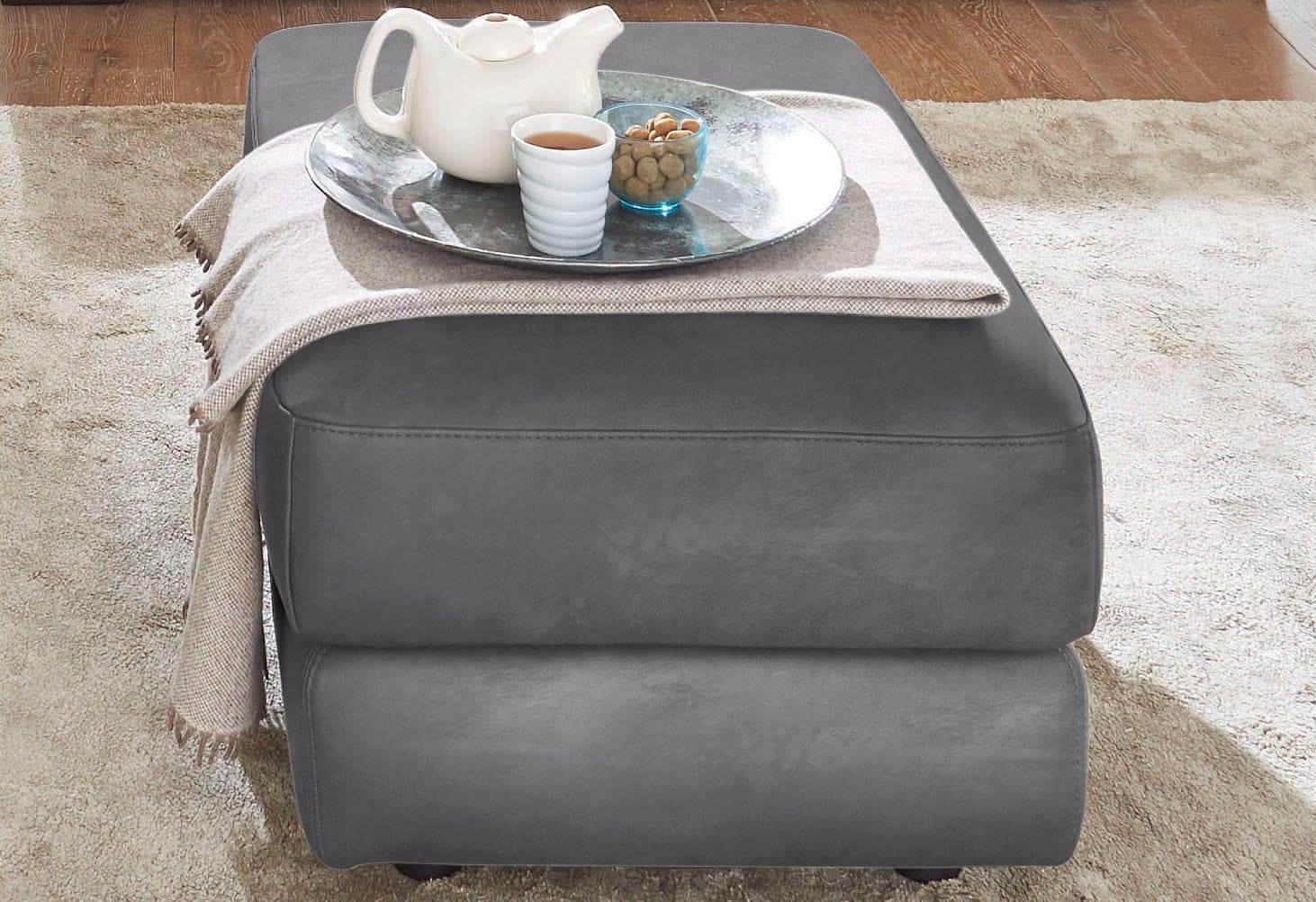 CALIA ITALIA Hocker Gaia Luxus-Microfaser 67x90x44 cm