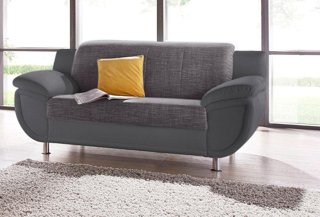Trendmanufaktur Rondo 3 2-Sitzer Sofa Grau/Weiß Kunstleder