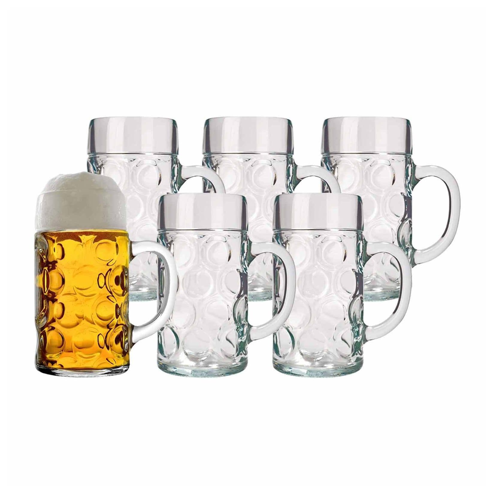 Traditionelle Maßkrüge aus Glas, Oktoberfest