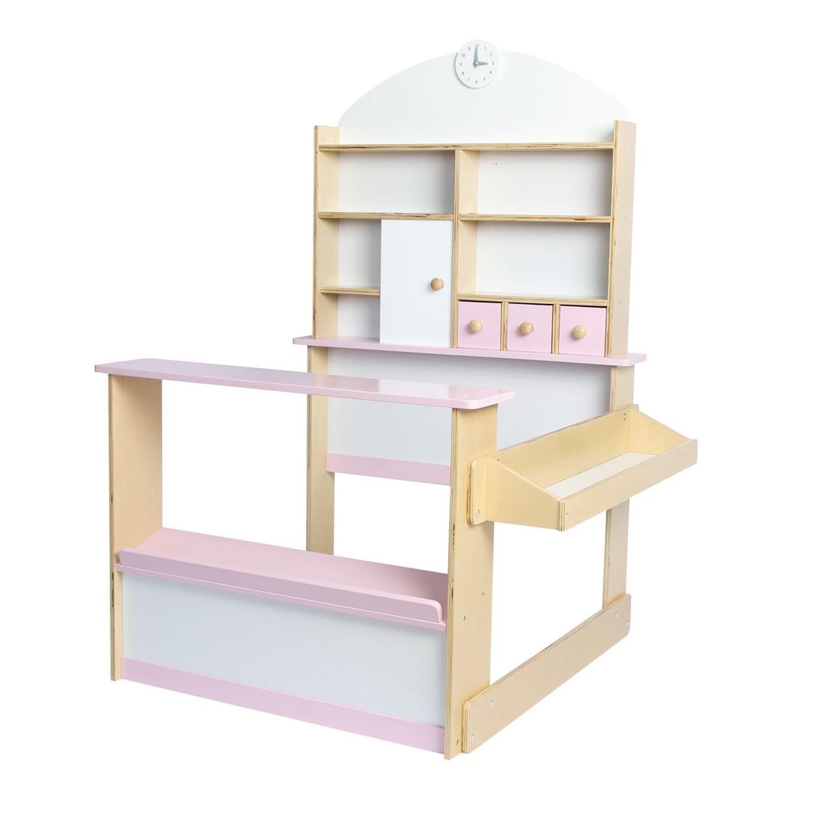 Coemo Kaufladen LILLY Rosa Holz Verkaufsstand Tante-Emma-Laden