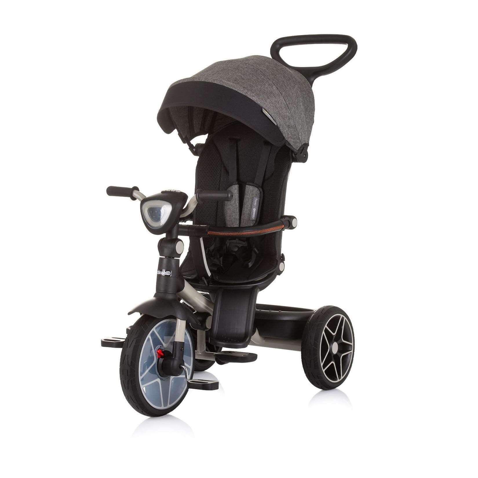 Chipolino Dreirad Derby 2 in 1 Grau mit Musik und Korb