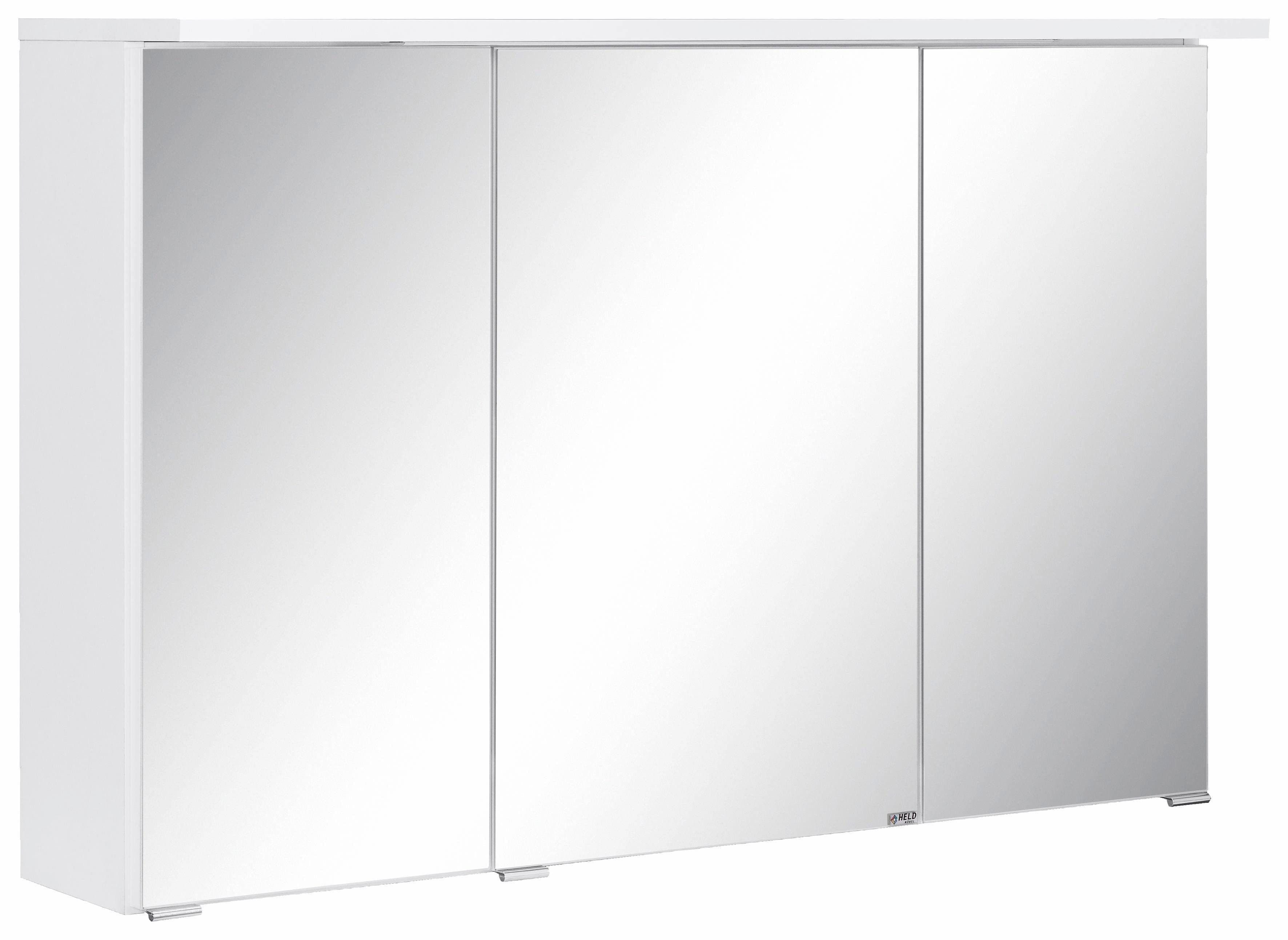 WELLTIME Spiegelschrank Ravenna Grau mit LED und 3 Türen