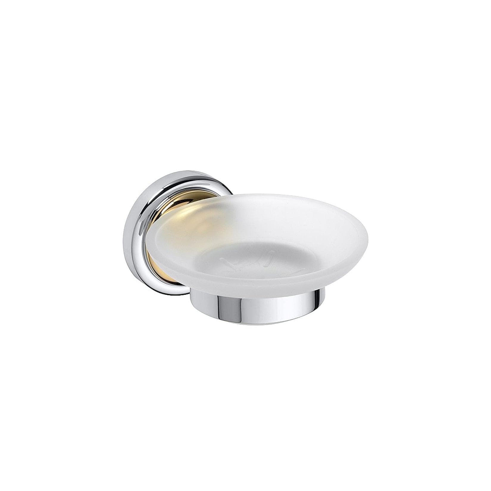 Brillantbad BETRO GOLD Seifenhalter mit Glasschale Messing Gold Chrom