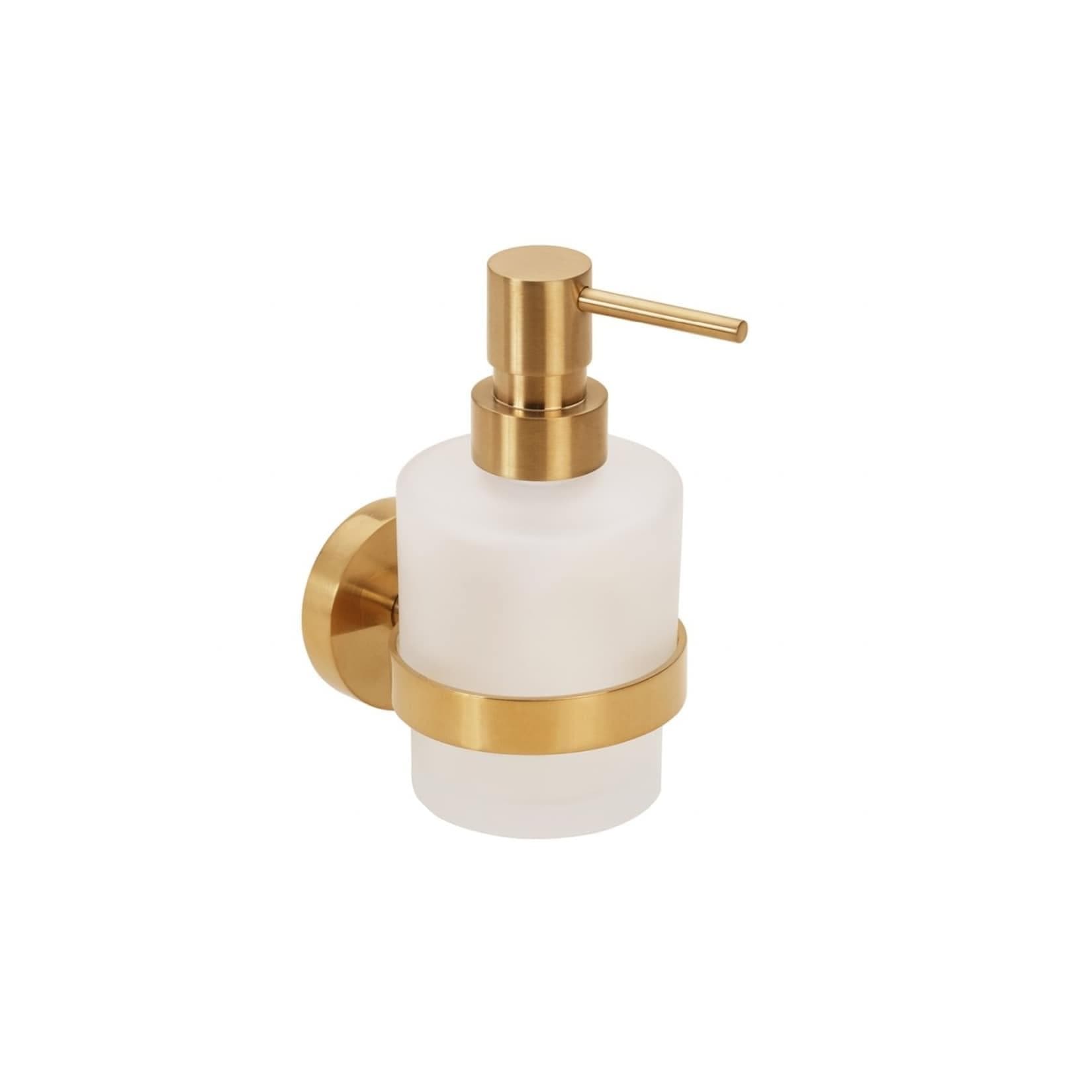 Brillantbad BABLO Seifenspender MINI Messing Gold matt Milchglas 200 ml