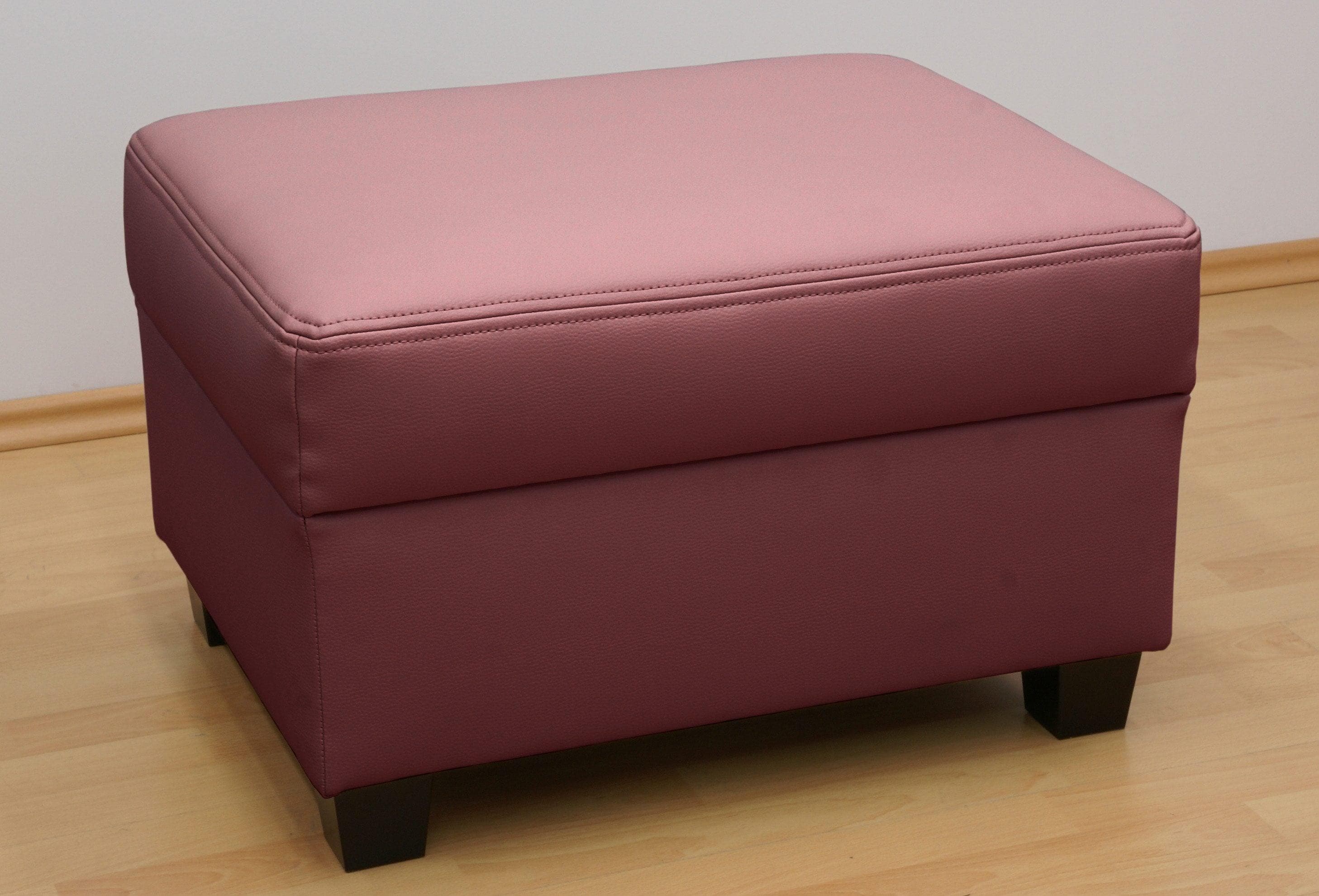 DOMO Collection Hocker Norma Top Kaminrot Kunstleder
