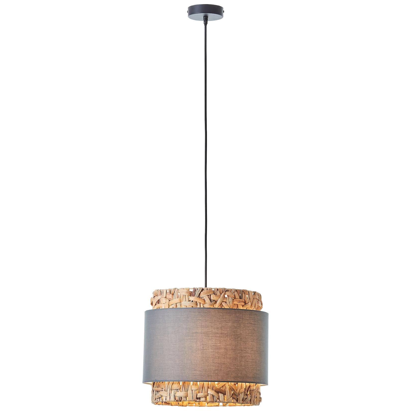 BRILLIANT Pendelleuchte Waterlilly Grau Beige Textil Metall