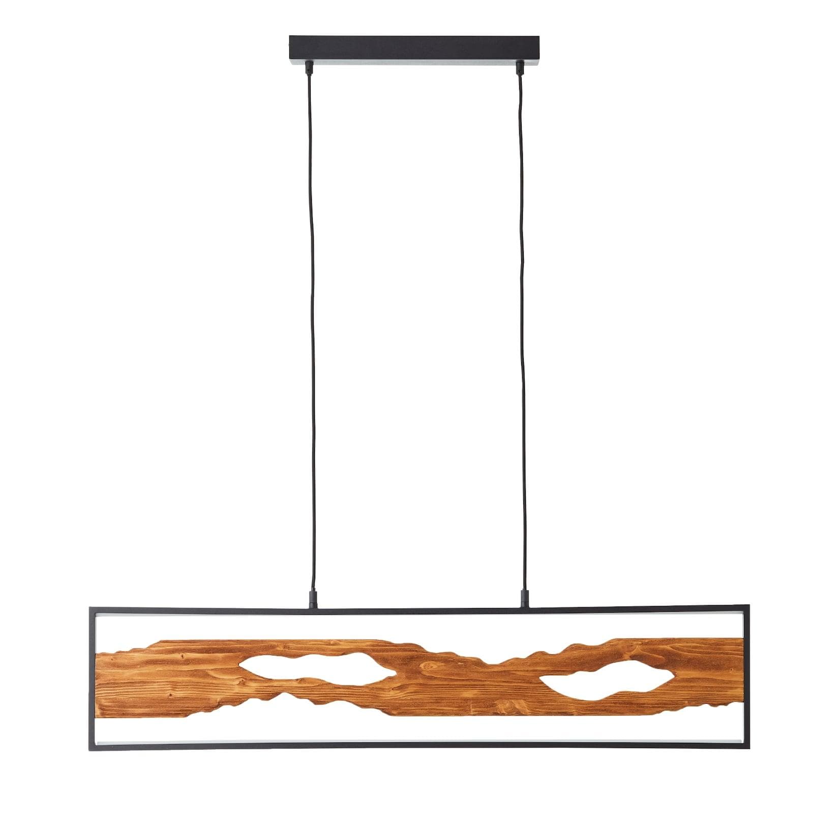 Brilliant LED Pendelleuchte Chaumont Schwarz Holz 100cm