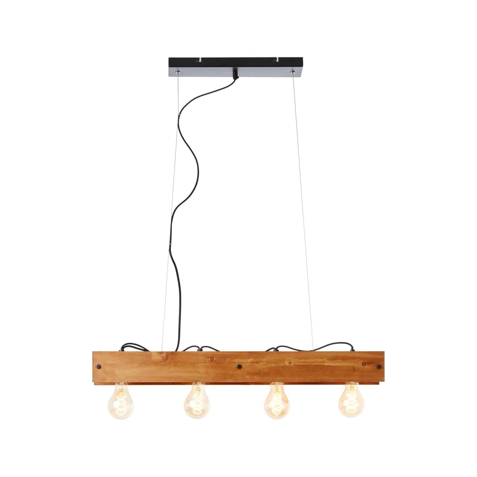 BRILLIANT Calandra Pendelleuchte 4-flammig Schwarz Holz E27