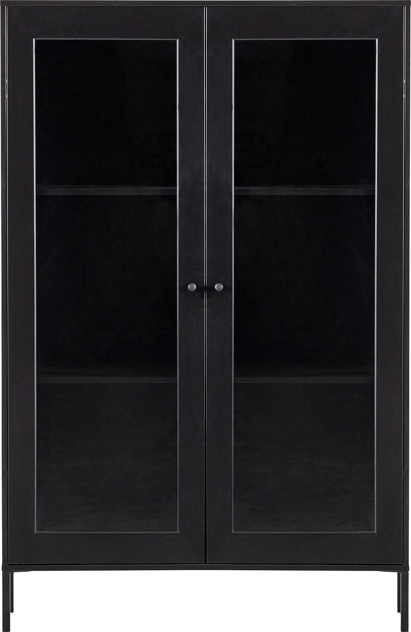 Vitrine WOOOD Xam Schwarz Kiefernholz