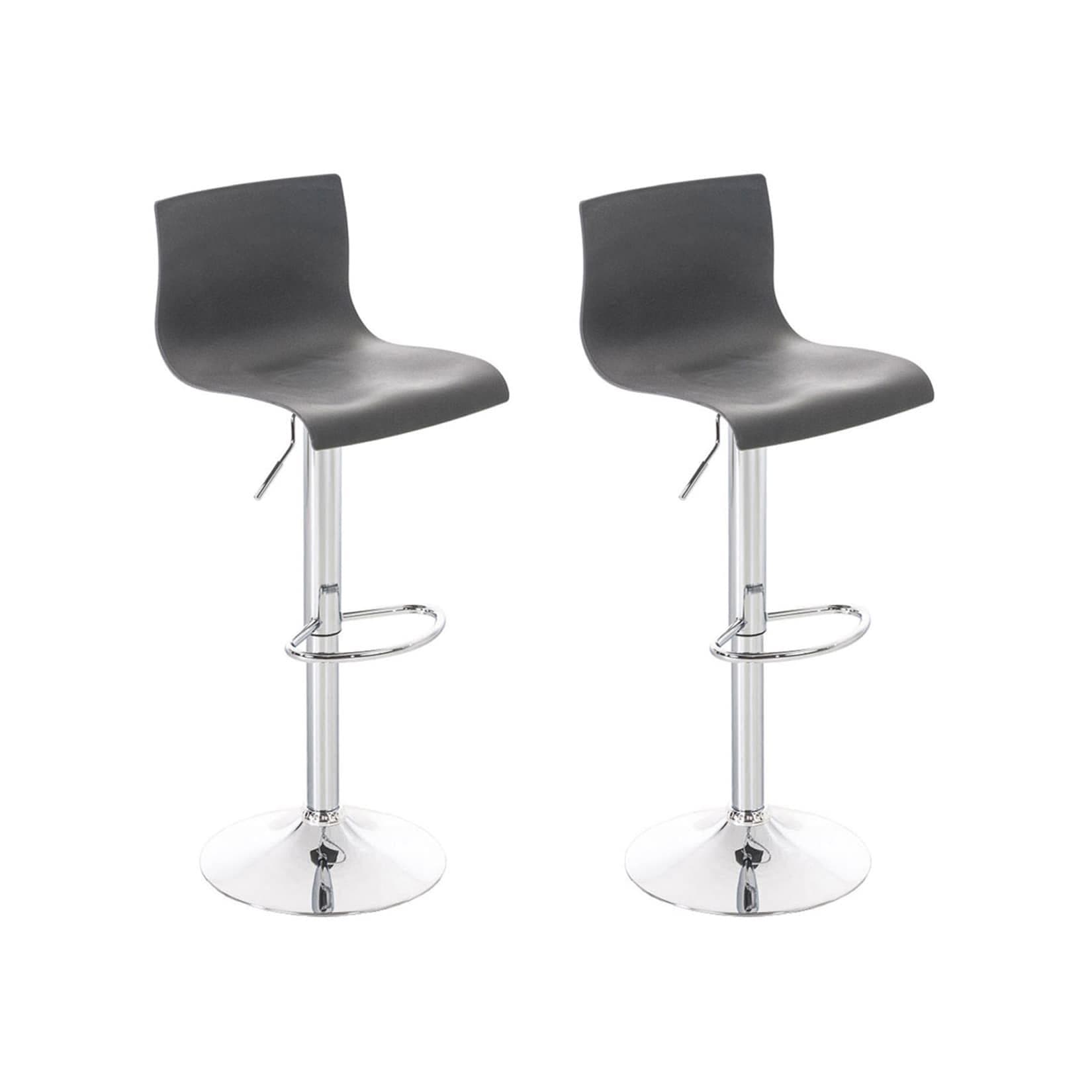 CLP 2er Set Barhocker Hover Kunststoff Höhenverstellbar Chrom