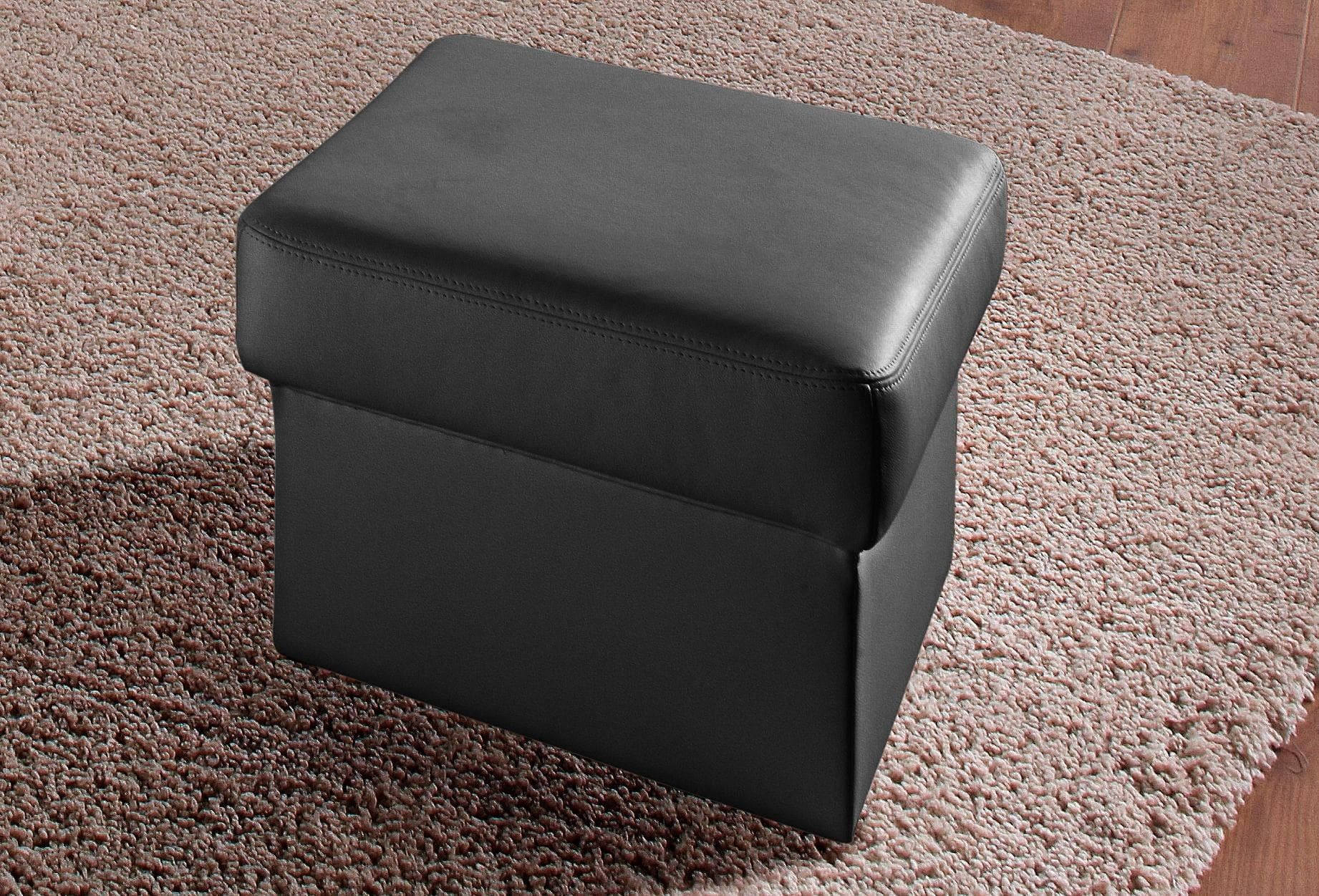 SIT & MORE Hocker Bellevue Schwarz Lederhocker Polsterhocker