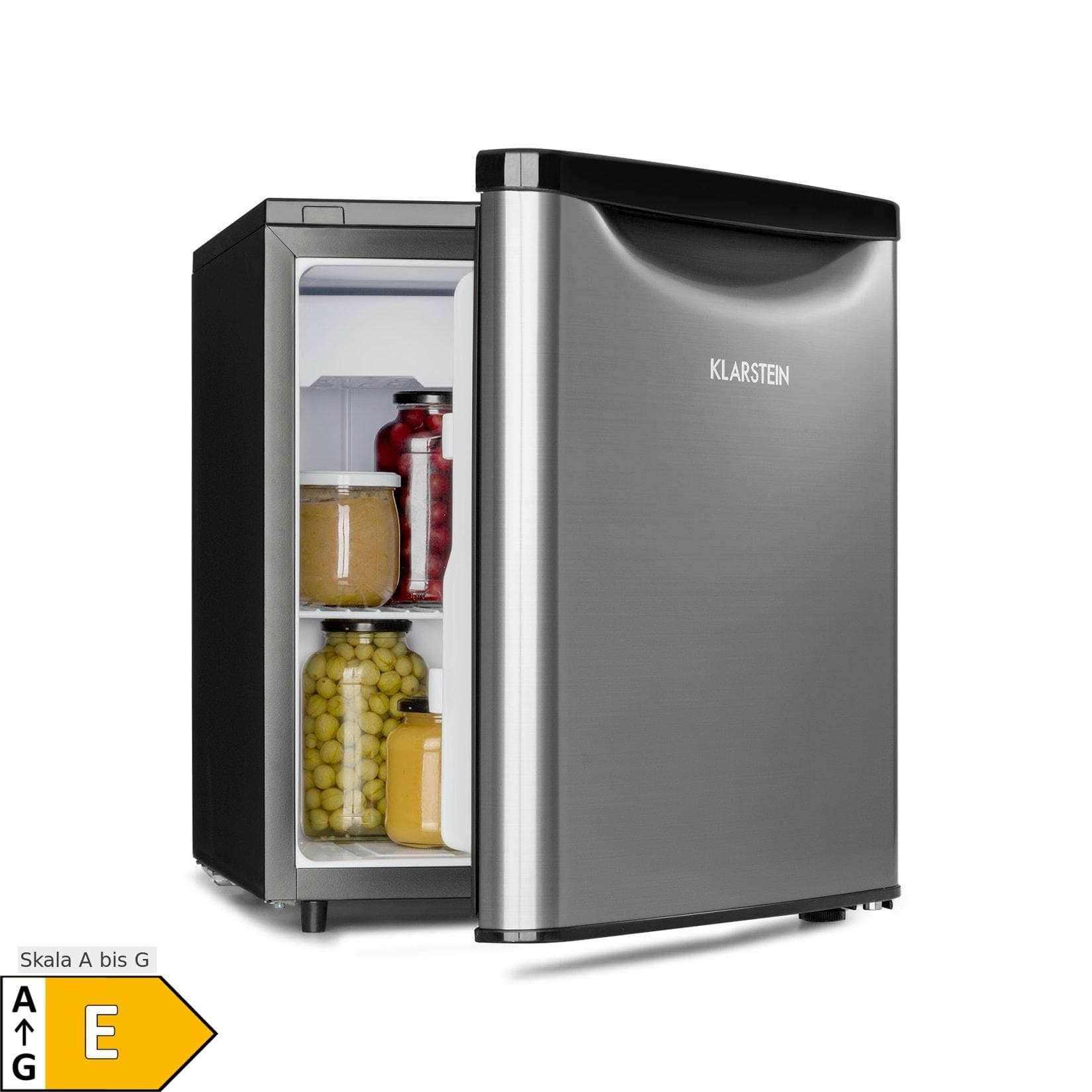 Klarstein Yummy Kühlschrank mit Gefrierfach 45 Liter Silbermetallik