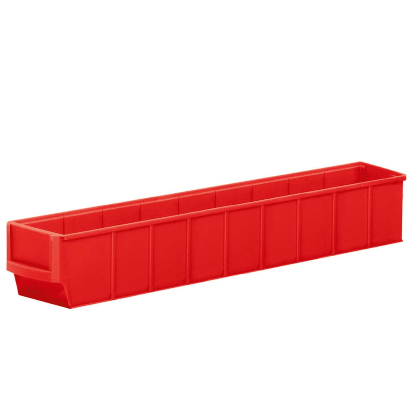 BRB Regalkästen 12 Stück Rot mit Griffmulde und Etikettenhalter