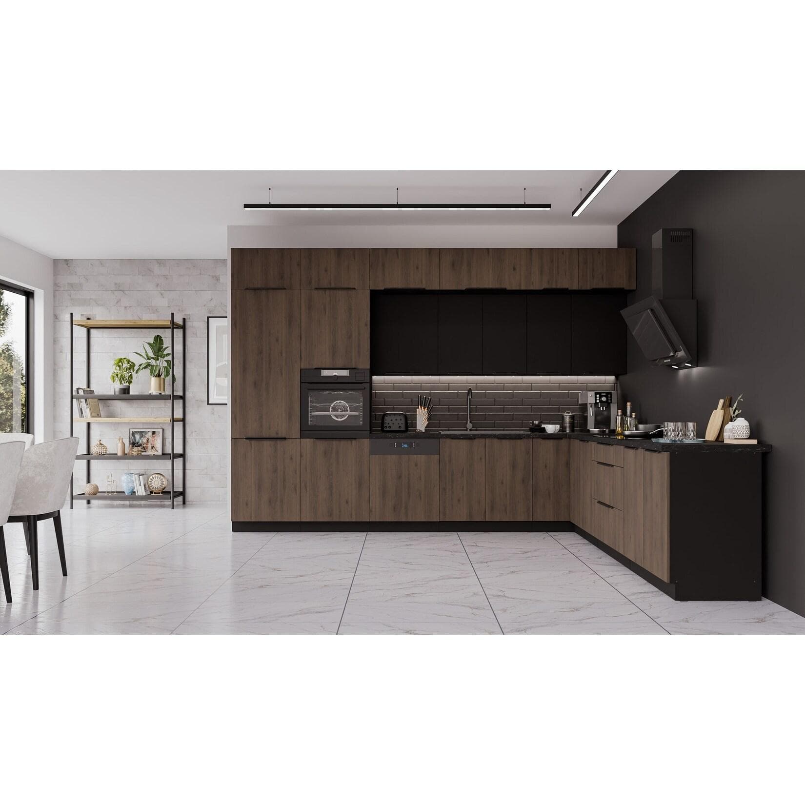 Winkelküche MONZA + SIENA 350x290 Küchenzeile Eckküche Okapi XL Stauraum