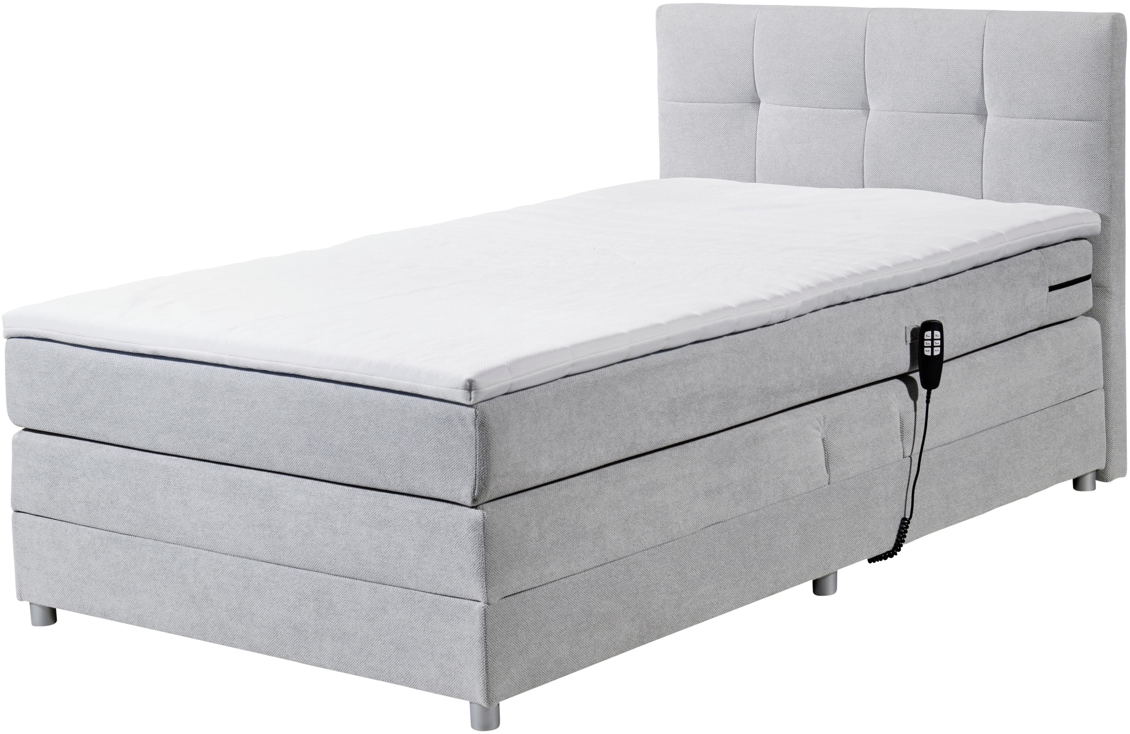 Boxspringbett Toulouse B Hellgrau Elektrisch Verstellbar mit Motor